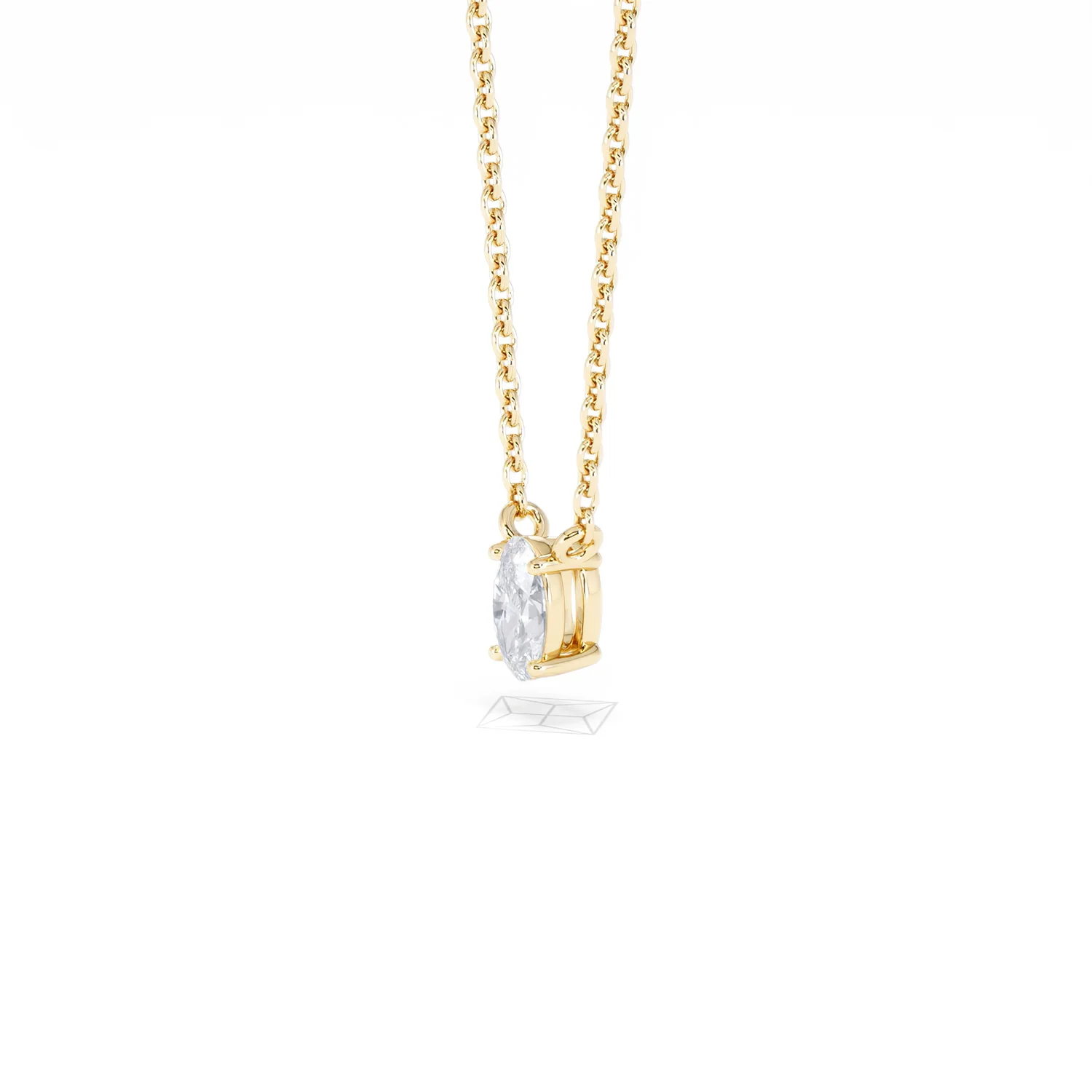 Wanderlust Floating Oval Cut Lab Diamond Solitaire Necklace 0.25ct H/SI in 18K Gold Vermeil - Image 77