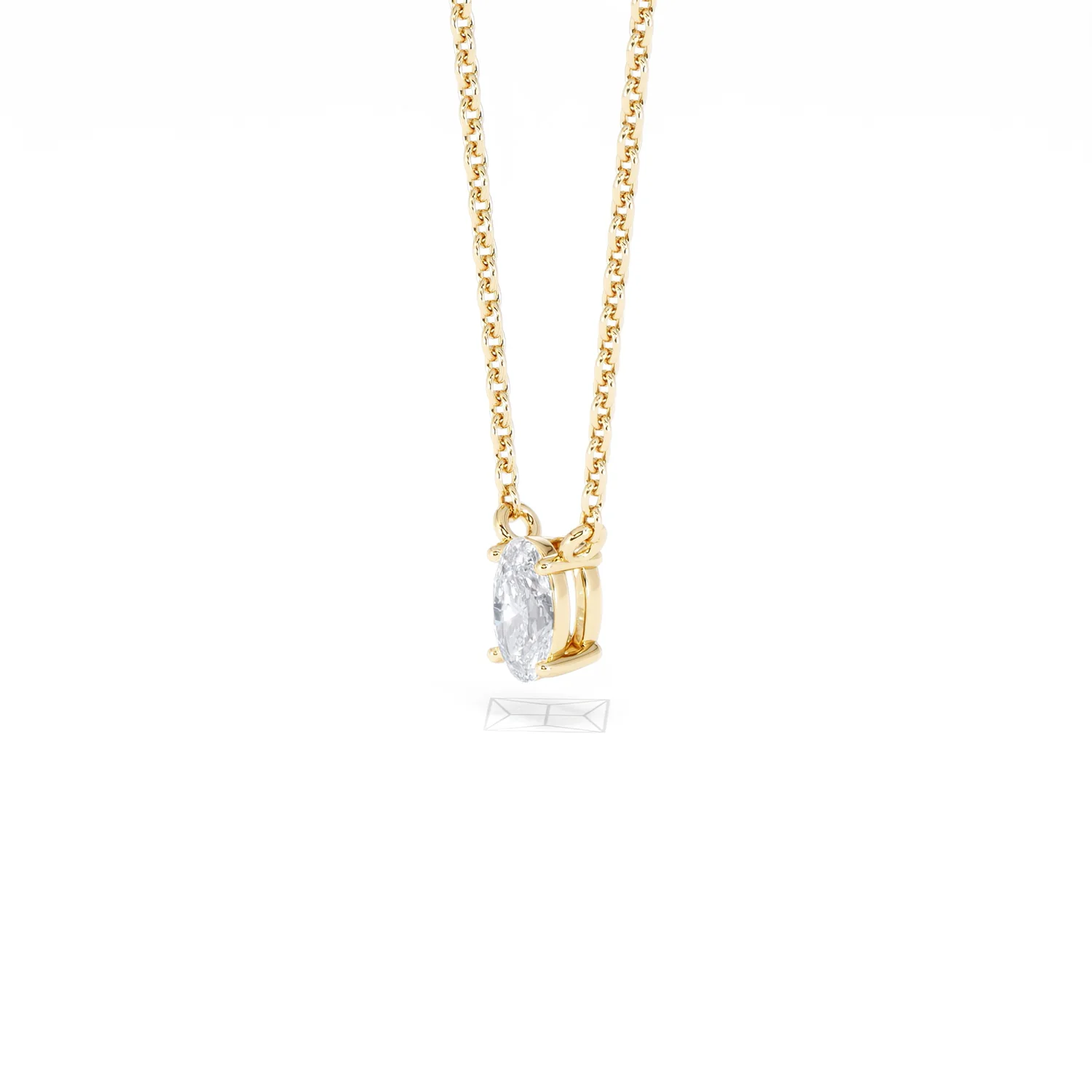 Wanderlust Floating Oval Cut Lab Diamond Solitaire Necklace 0.25ct H/SI in 18K Gold Vermeil - Image 79