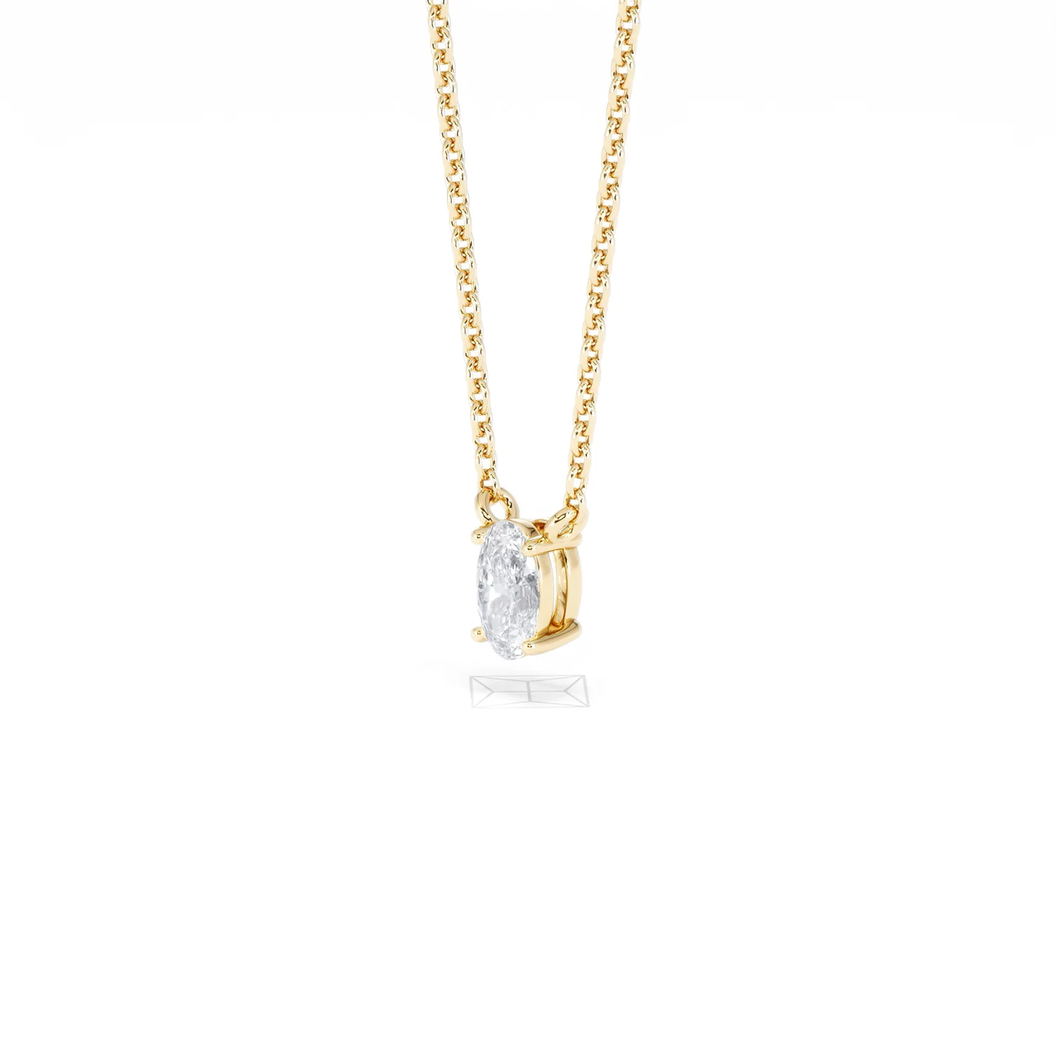 Wanderlust Floating Oval Cut Lab Diamond Solitaire Necklace 0.25ct H/SI in 18K Gold Vermeil - Image 80