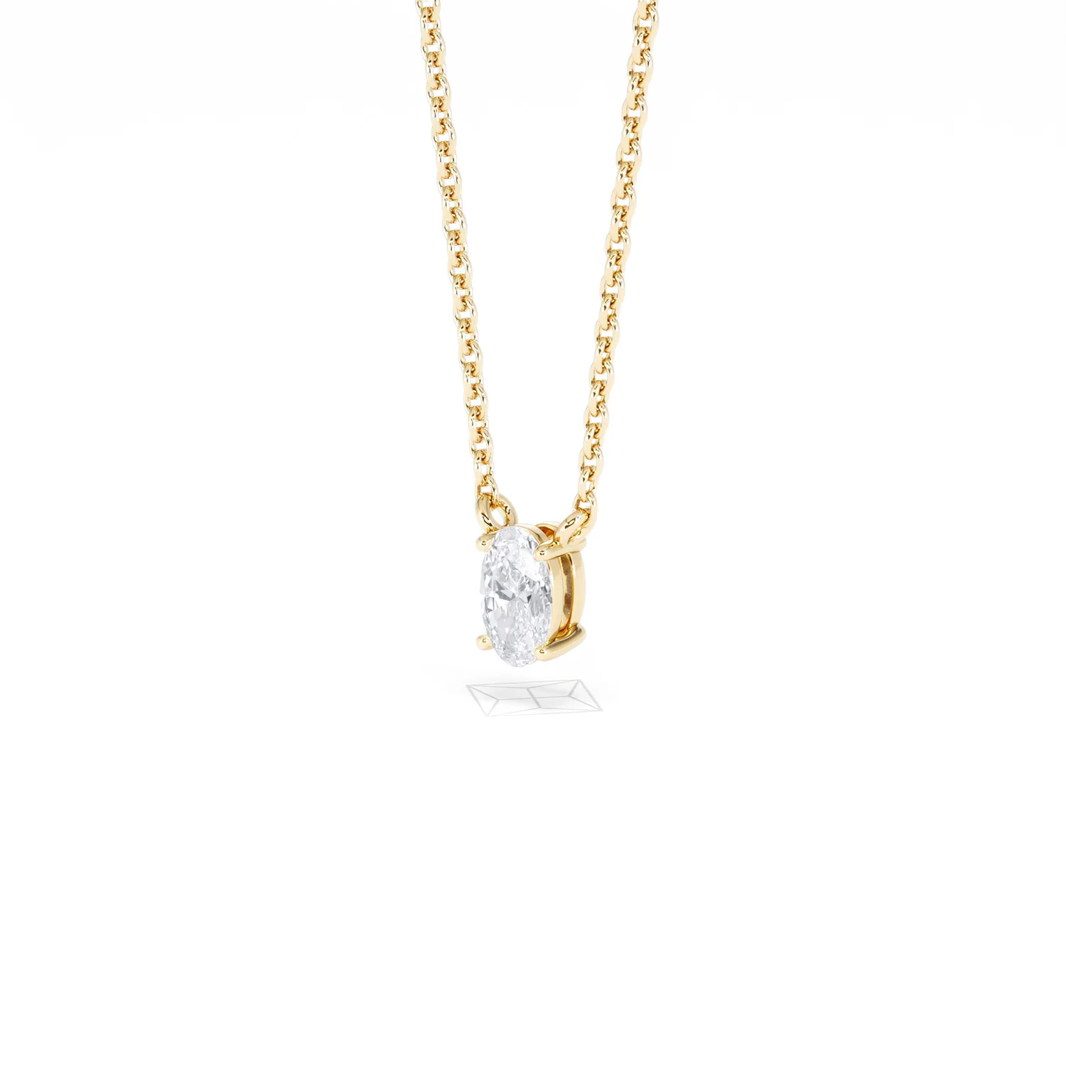 Wanderlust Floating Oval Cut Lab Diamond Solitaire Necklace 0.25ct H/SI in 18K Gold Vermeil - Image 82