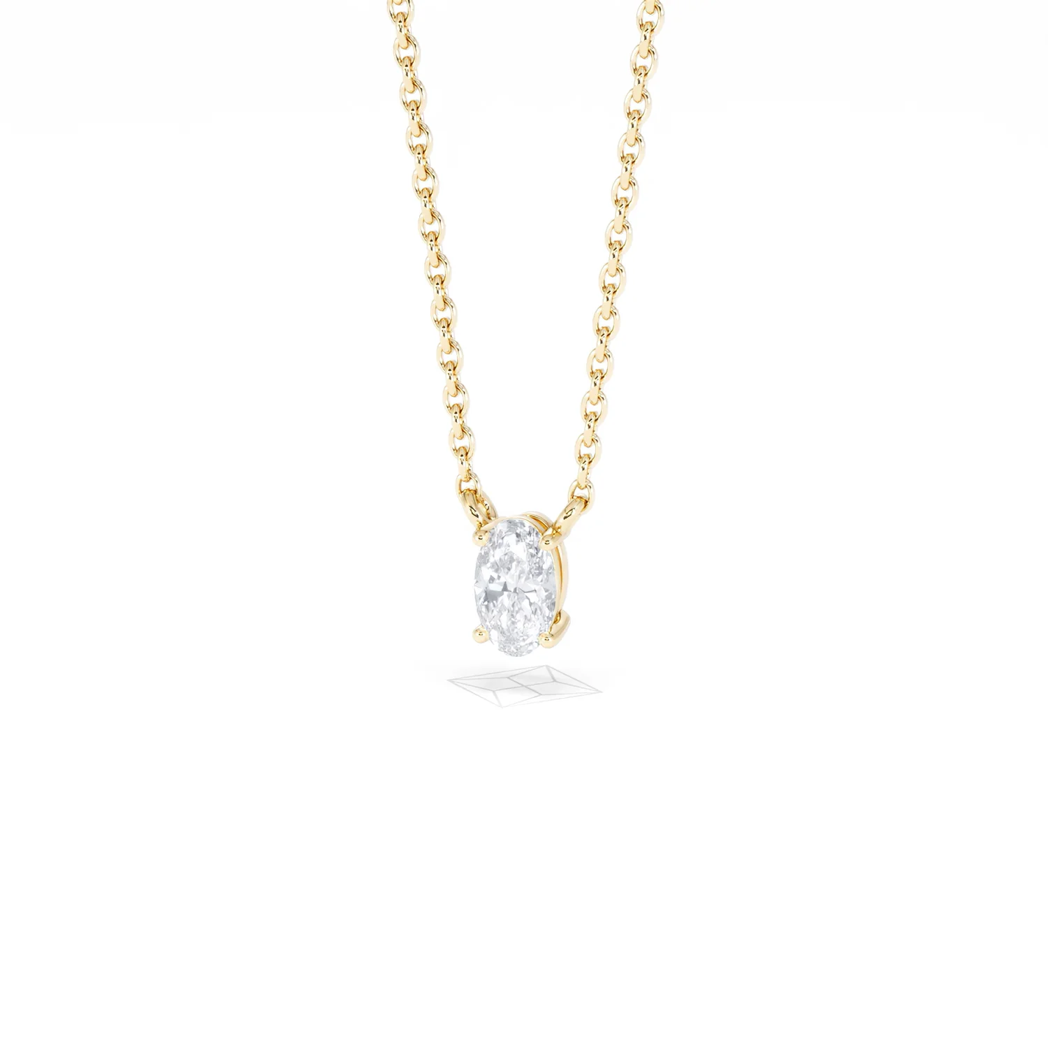Wanderlust Floating Oval Cut Lab Diamond Solitaire Necklace 0.25ct H/SI in 18K Gold Vermeil - Image 86