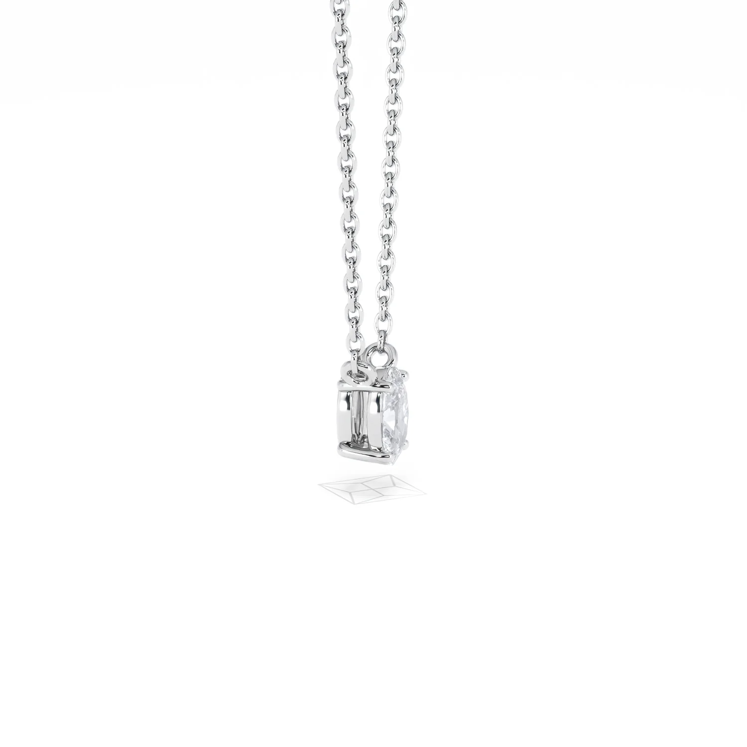 Wanderlust Floating Oval Cut Lab Diamond Solitaire Necklace 0.25ct H/SI in 925 Silver - Image 25