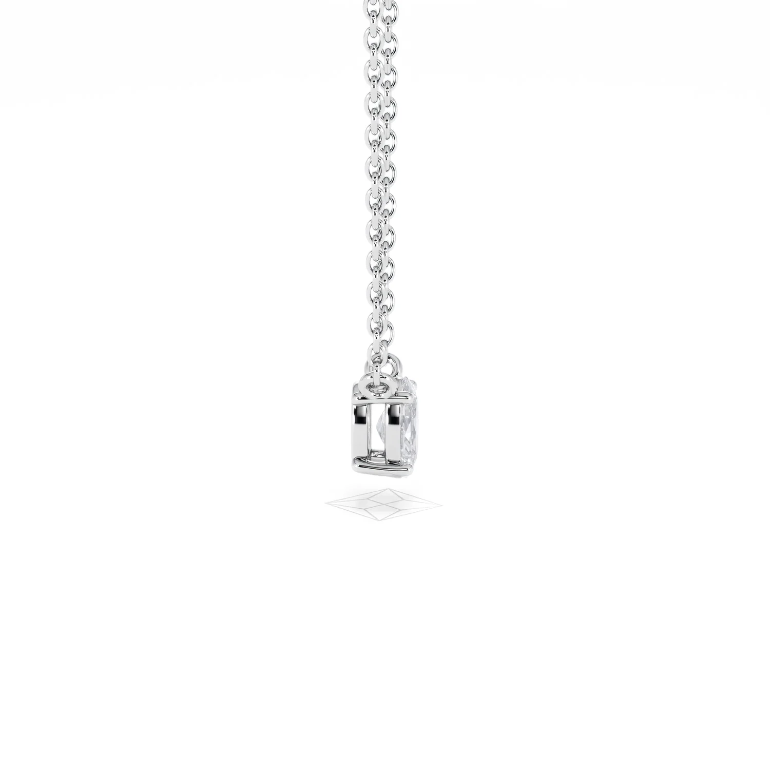 Wanderlust Floating Oval Cut Lab Diamond Solitaire Necklace 0.25ct H/SI in 925 Silver - Image 28