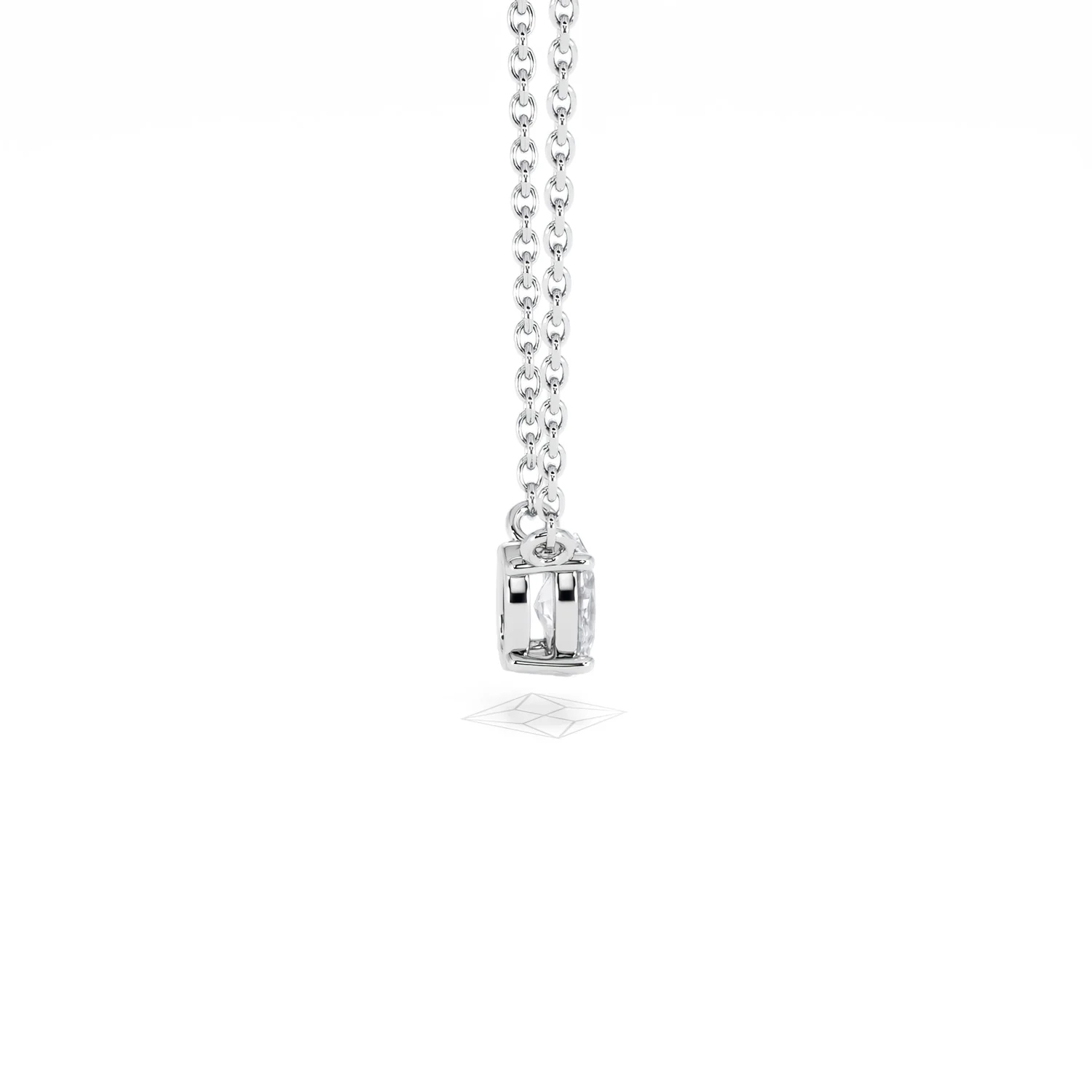 Wanderlust Floating Oval Cut Lab Diamond Solitaire Necklace 0.25ct H/SI in 925 Silver - Image 31