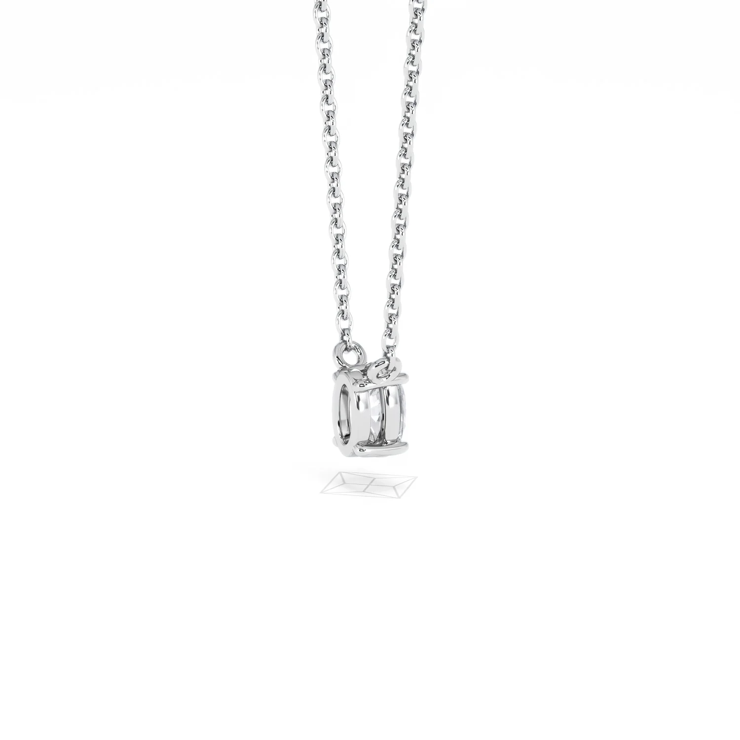 Wanderlust Floating Oval Cut Lab Diamond Solitaire Necklace 0.25ct H/SI in 925 Silver - Image 36