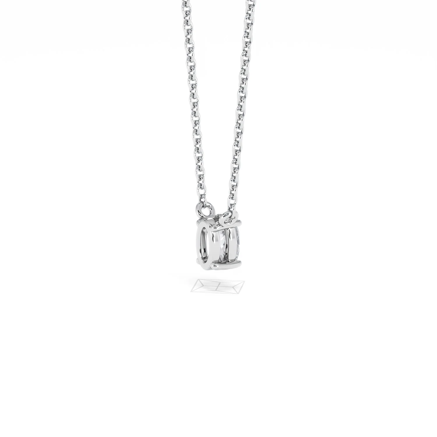 Wanderlust Floating Oval Cut Lab Diamond Solitaire Necklace 0.25ct H/SI in 925 Silver - Image 37