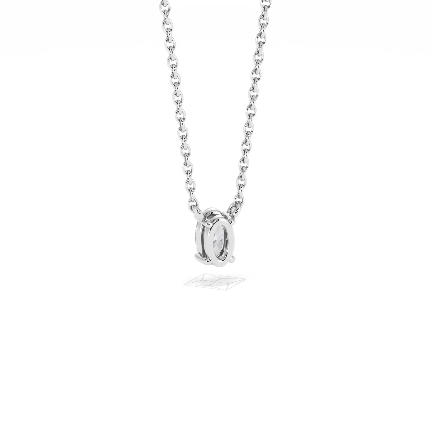 Wanderlust Floating Oval Cut Lab Diamond Solitaire Necklace 0.25ct H/SI in 925 Silver - Image 53