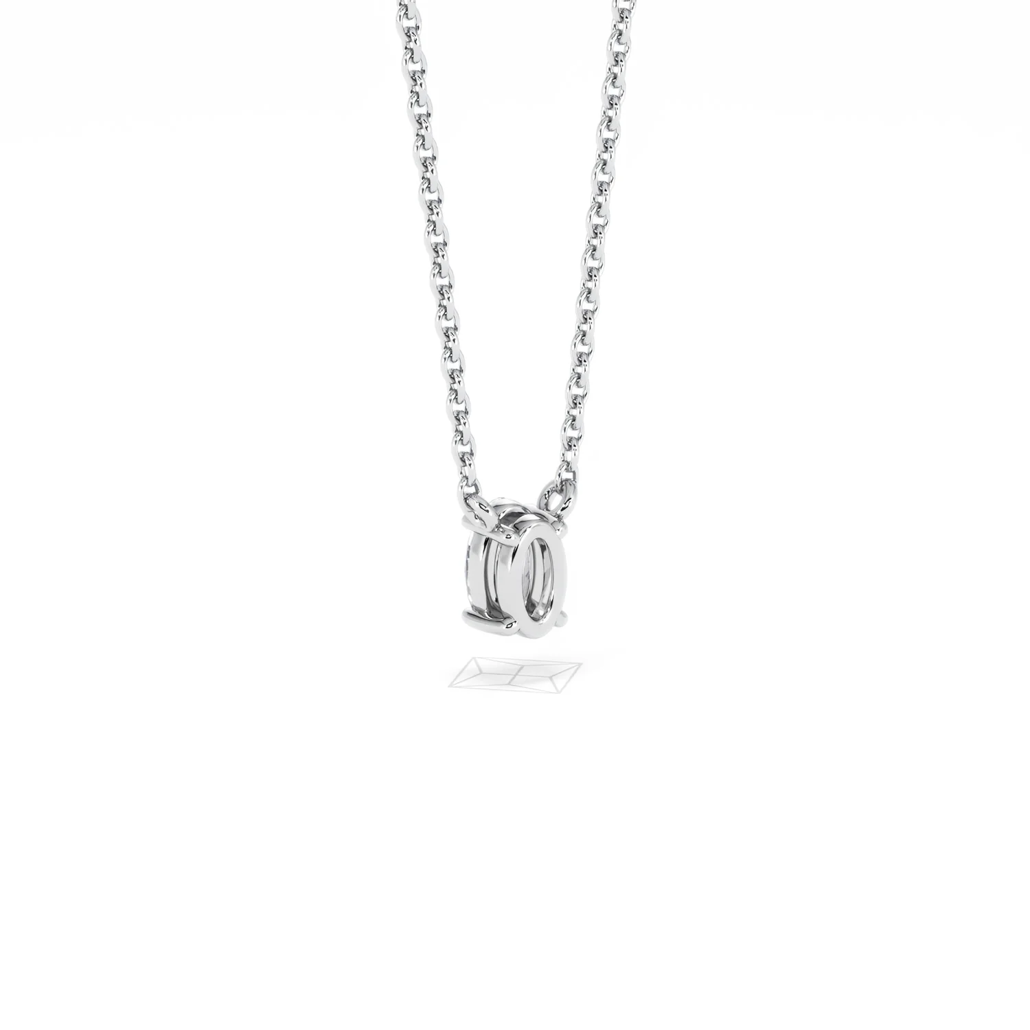 Wanderlust Floating Oval Cut Lab Diamond Solitaire Necklace 0.25ct H/SI in 925 Silver - Image 56