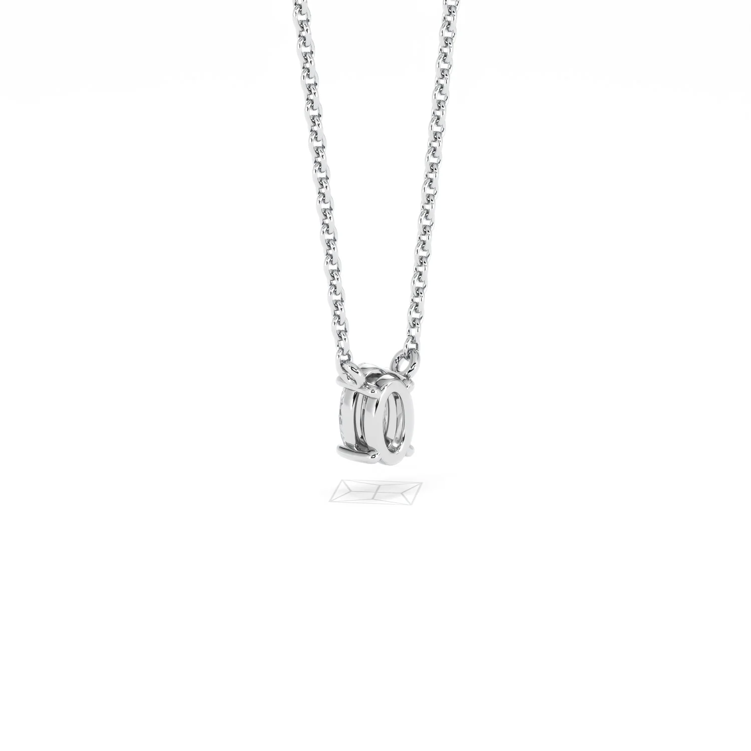 Wanderlust Floating Oval Cut Lab Diamond Solitaire Necklace 0.25ct H/SI in 925 Silver - Image 57