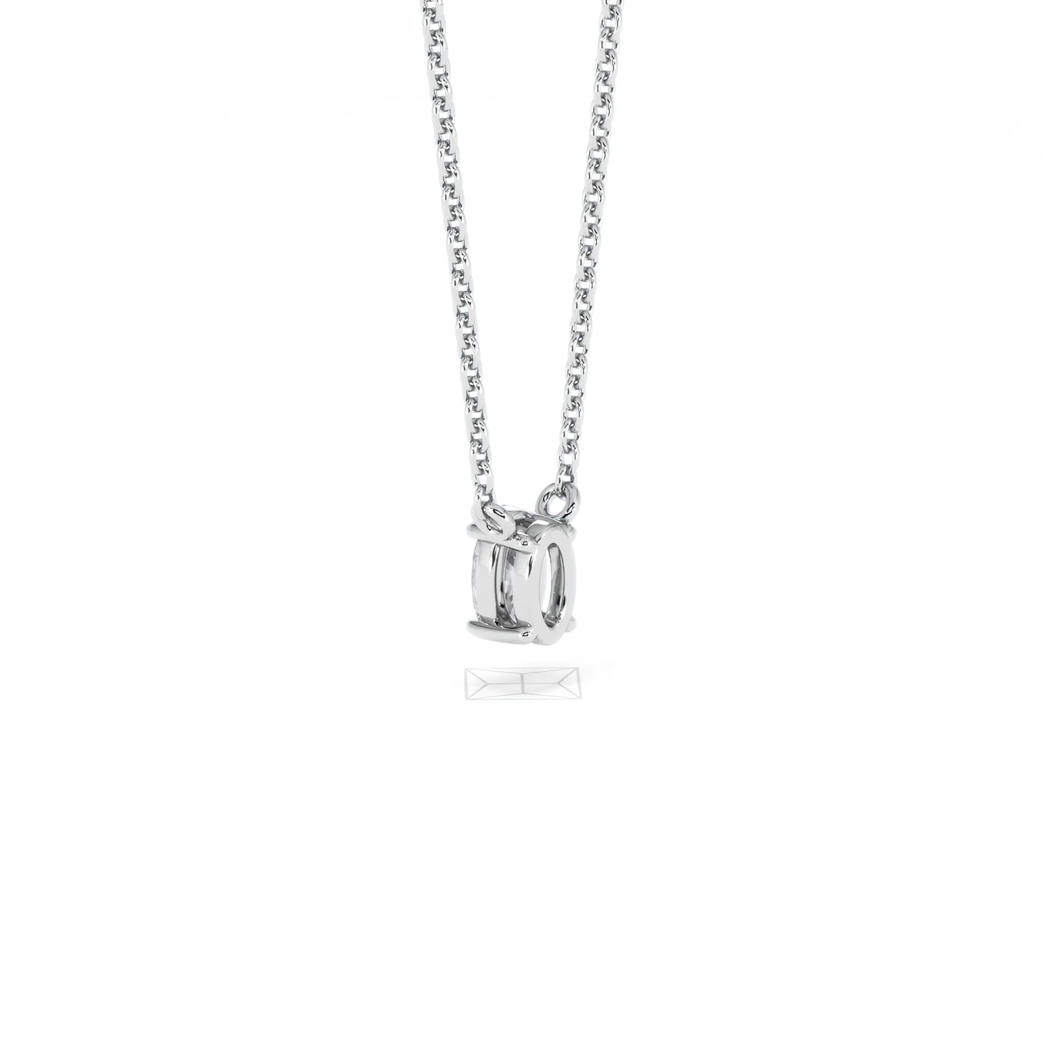 Wanderlust Floating Oval Cut Lab Diamond Solitaire Necklace 0.25ct H/SI in 925 Silver - Image 59
