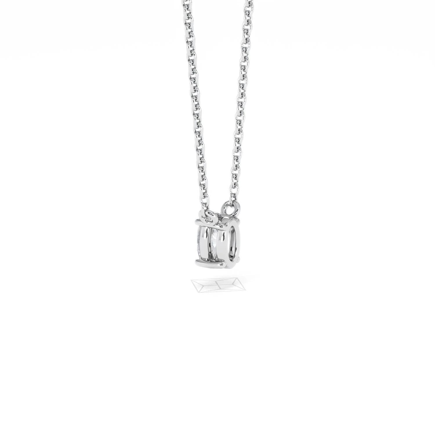 Wanderlust Floating Oval Cut Lab Diamond Solitaire Necklace 0.25ct H/SI in 925 Silver - Image 61