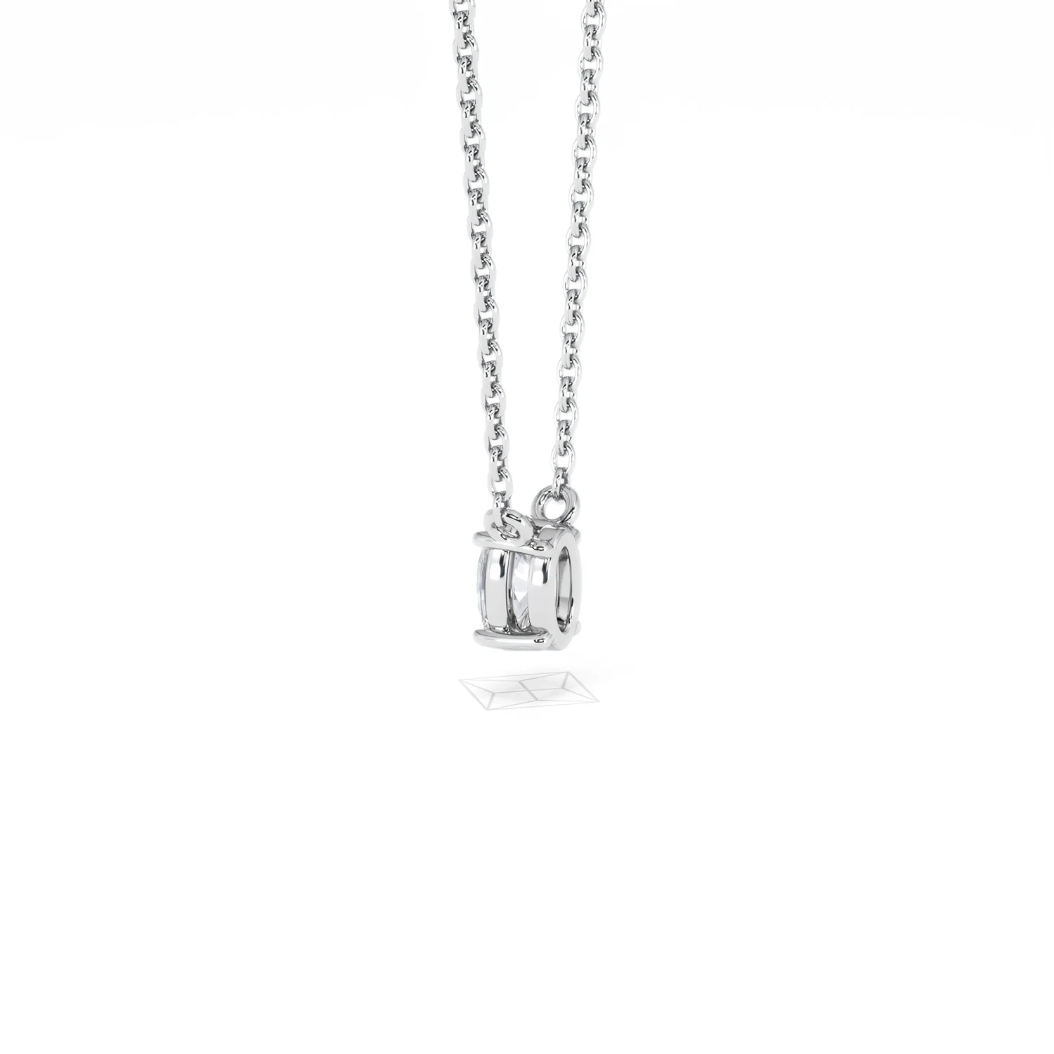 Wanderlust Floating Oval Cut Lab Diamond Solitaire Necklace 0.25ct H/SI in 925 Silver - Image 62