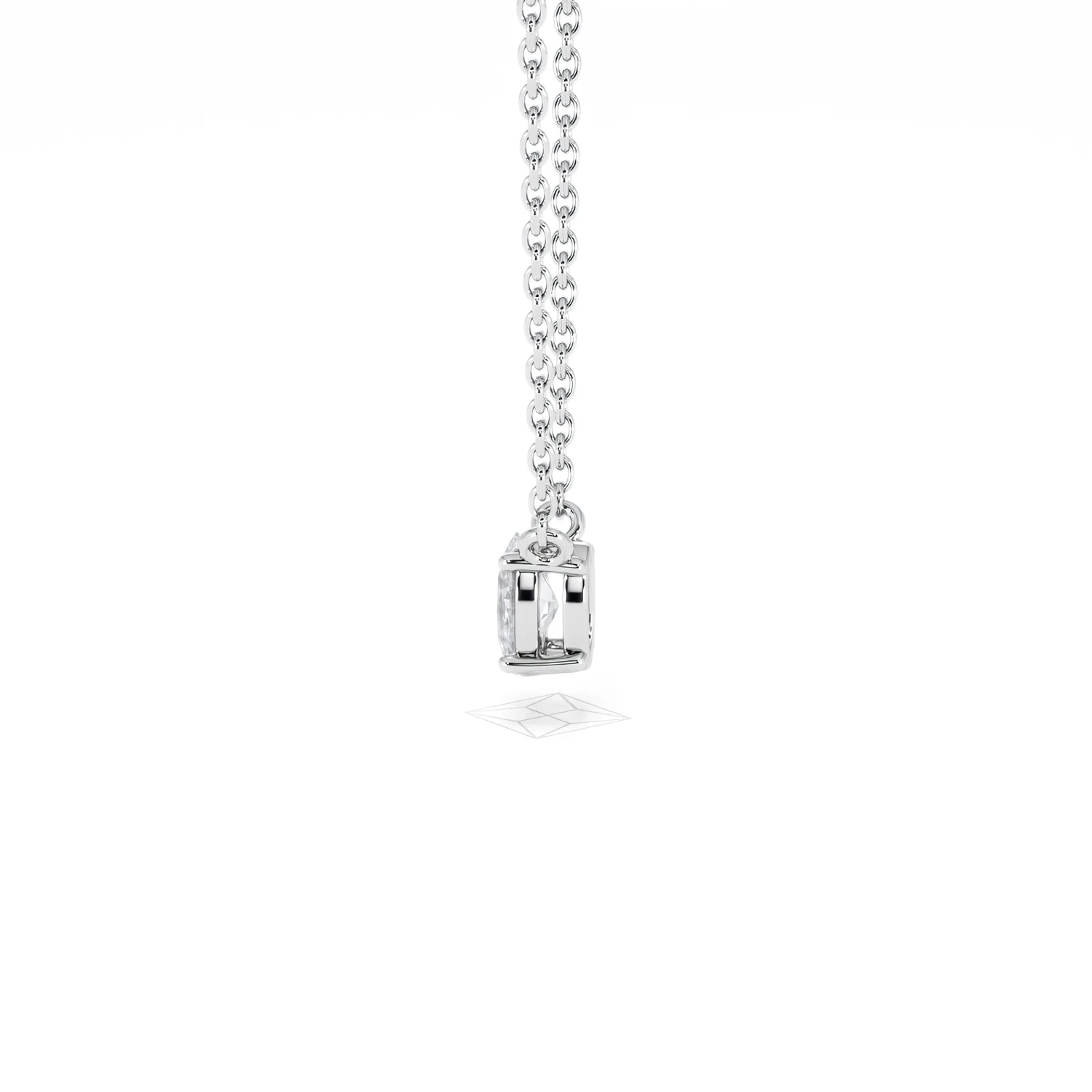 Wanderlust Floating Oval Cut Lab Diamond Solitaire Necklace 0.25ct H/SI in 925 Silver - Image 67