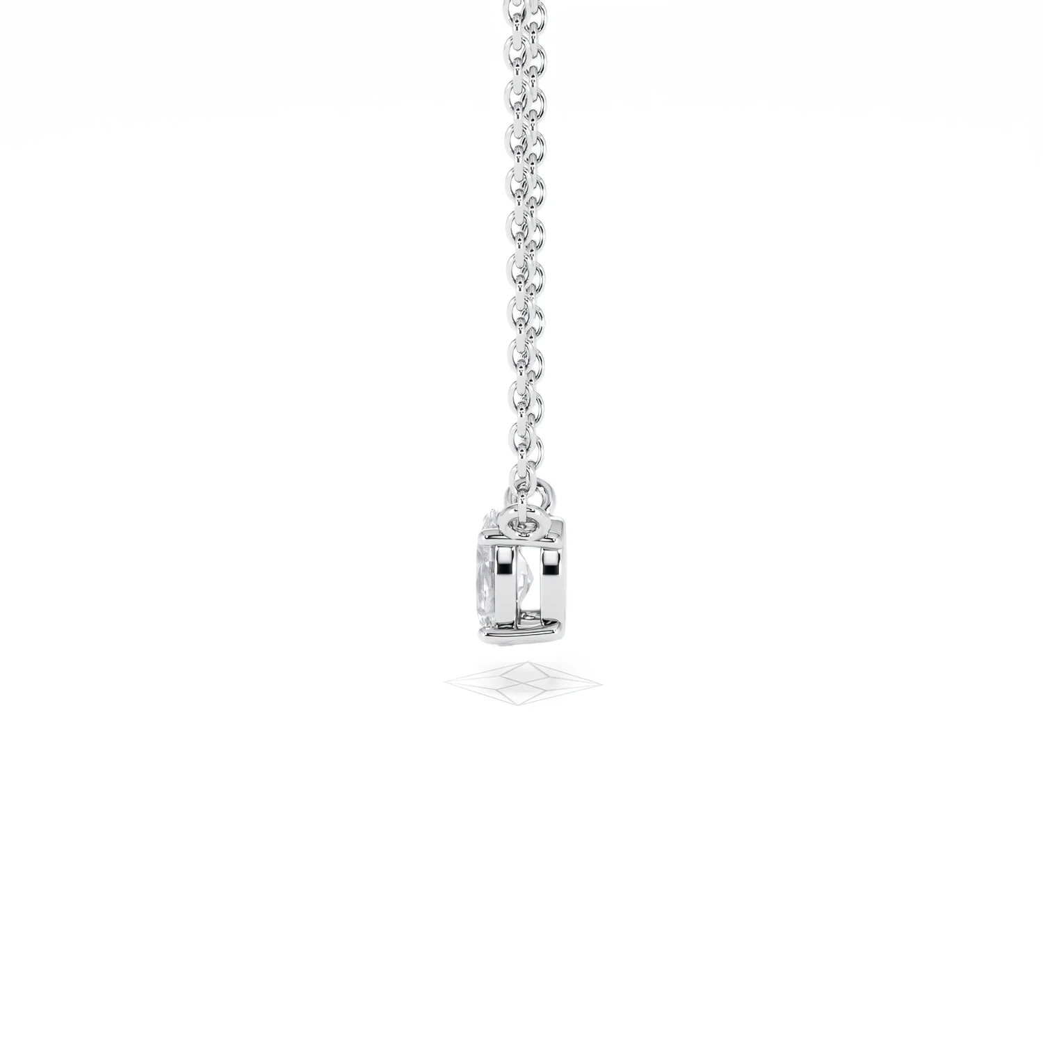 Wanderlust Floating Oval Cut Lab Diamond Solitaire Necklace 0.25ct H/SI in 925 Silver - Image 68