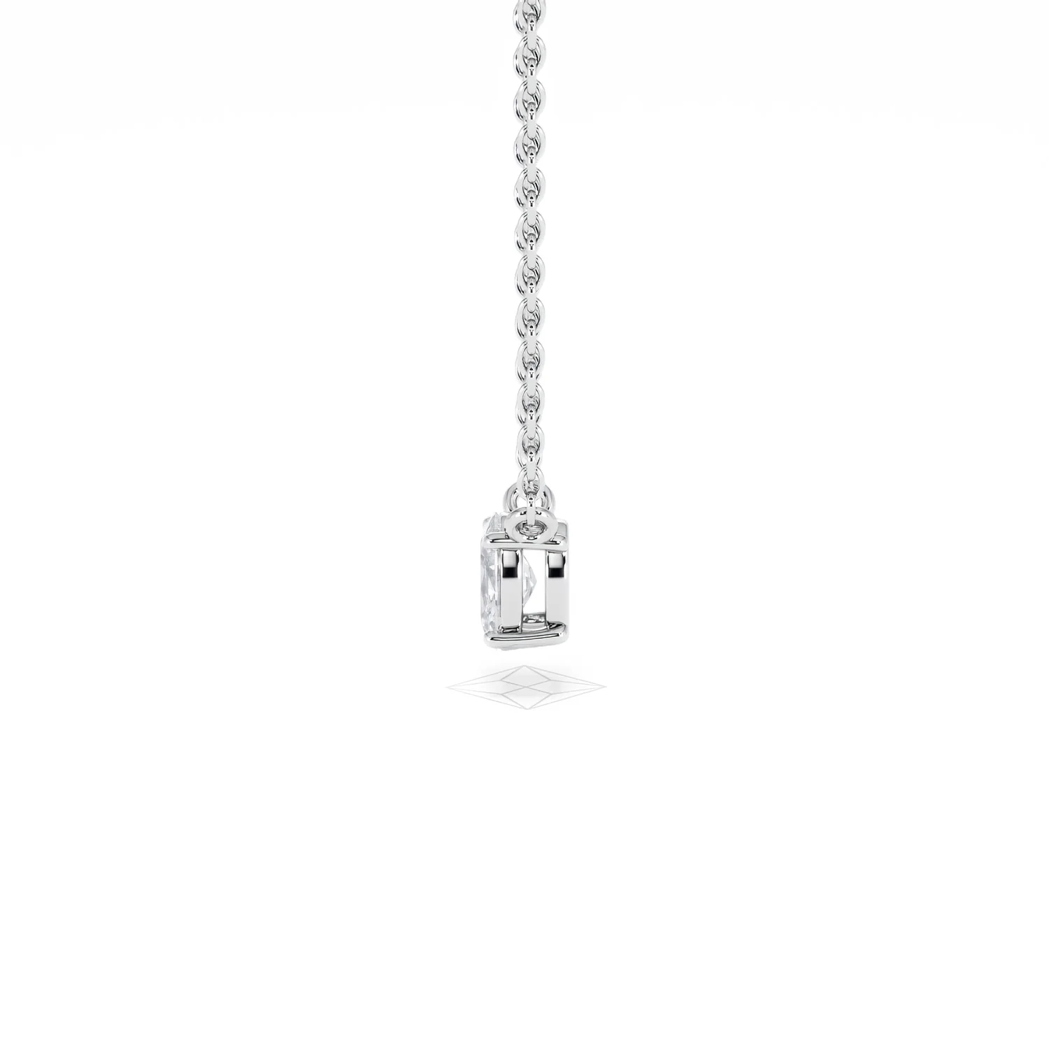 Wanderlust Floating Oval Cut Lab Diamond Solitaire Necklace 0.25ct H/SI in 925 Silver - Image 69