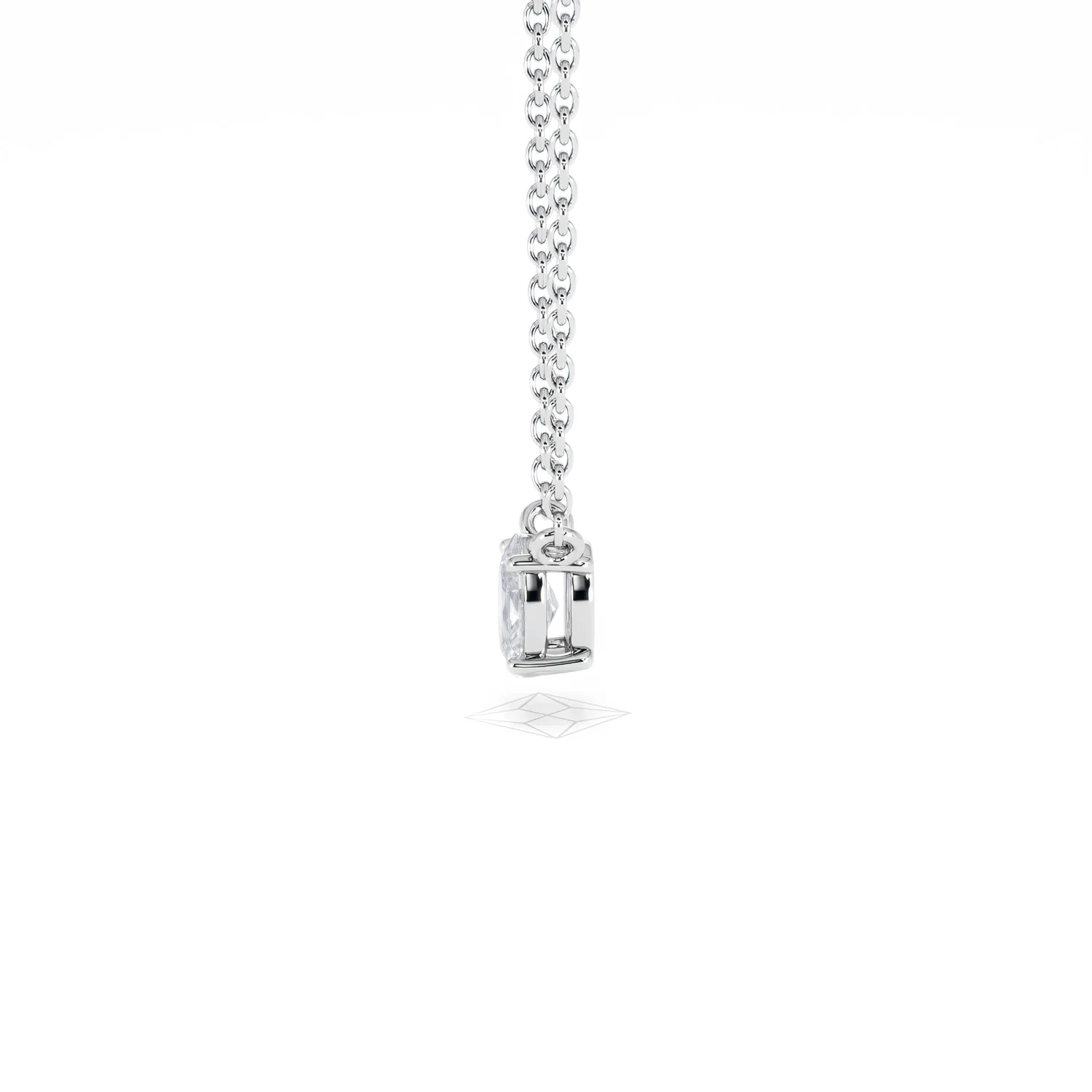 Wanderlust Floating Oval Cut Lab Diamond Solitaire Necklace 0.25ct H/SI in 925 Silver - Image 70