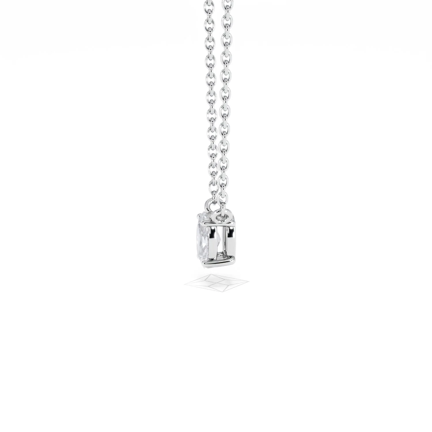 Wanderlust Floating Oval Cut Lab Diamond Solitaire Necklace 0.25ct H/SI in 925 Silver - Image 71