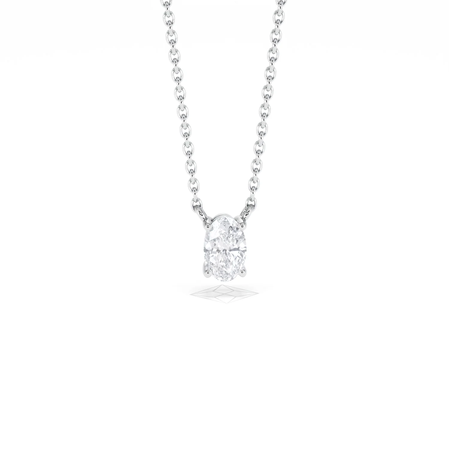 Wanderlust Floating Oval Cut Lab Diamond Solitaire Necklace 0.33ct H/SI in 925 Silver - Image 10