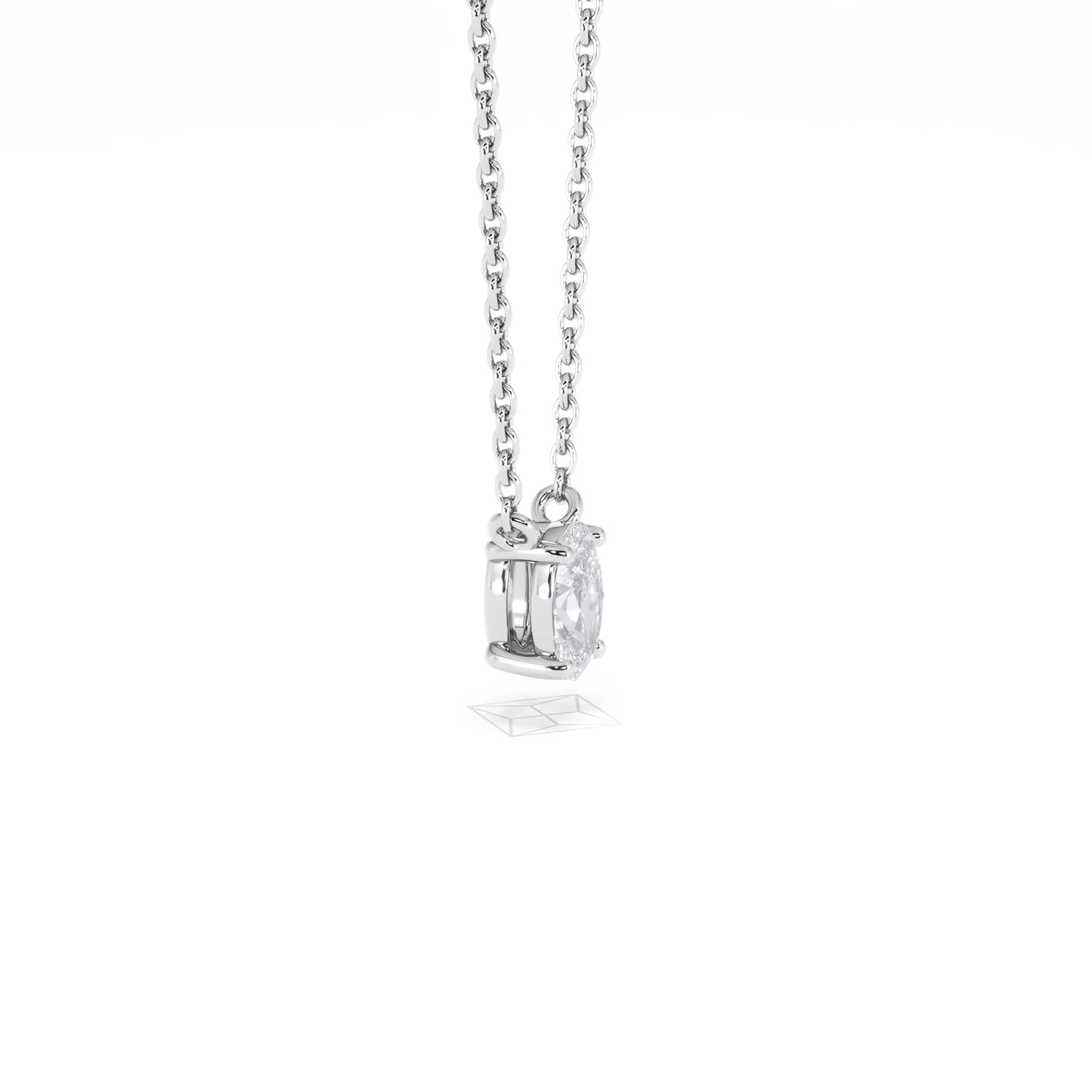 Wanderlust Floating Oval Cut Lab Diamond Solitaire Necklace 0.33ct H/SI in 925 Silver - Image 24
