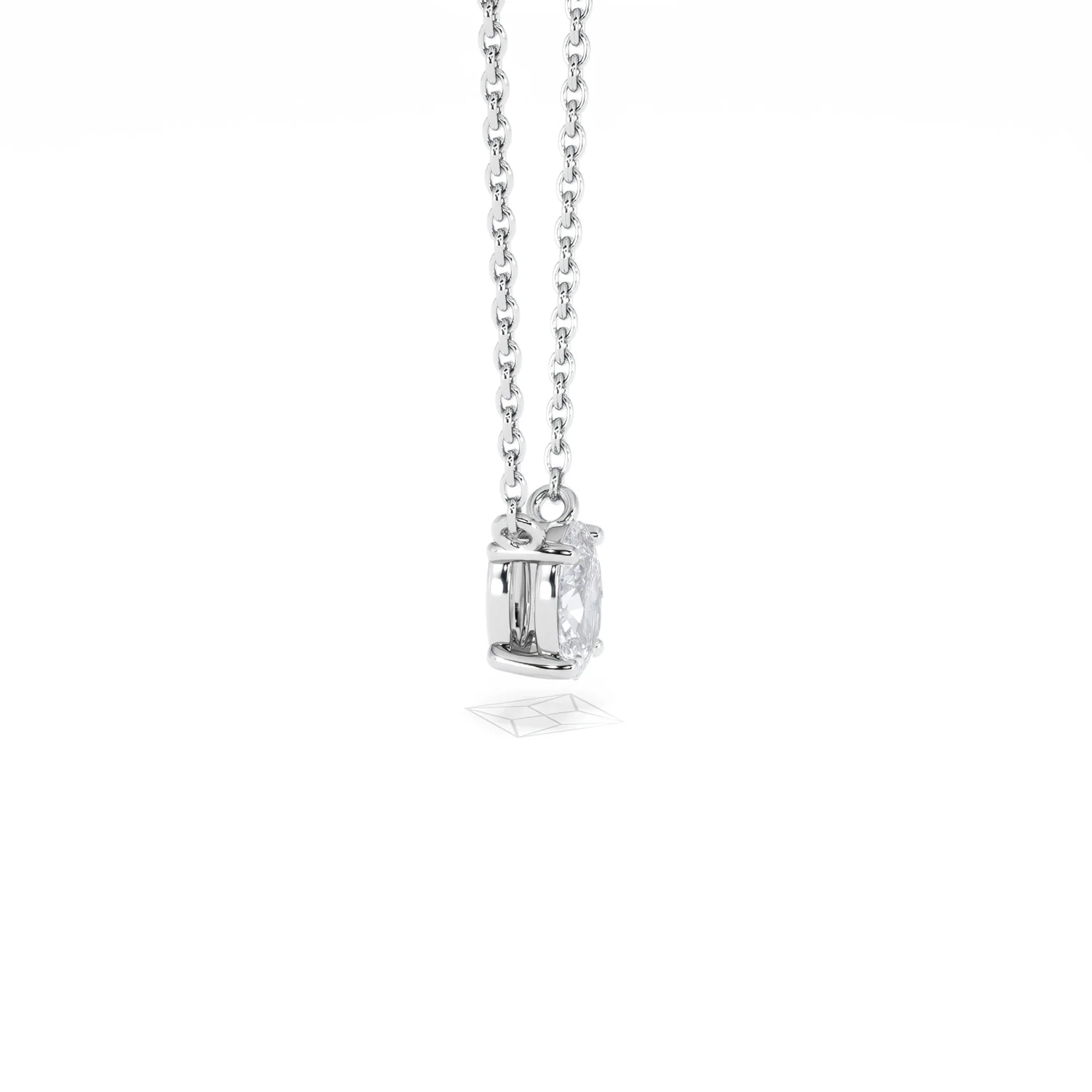 Wanderlust Floating Oval Cut Lab Diamond Solitaire Necklace 0.33ct H/SI in 925 Silver - Image 25