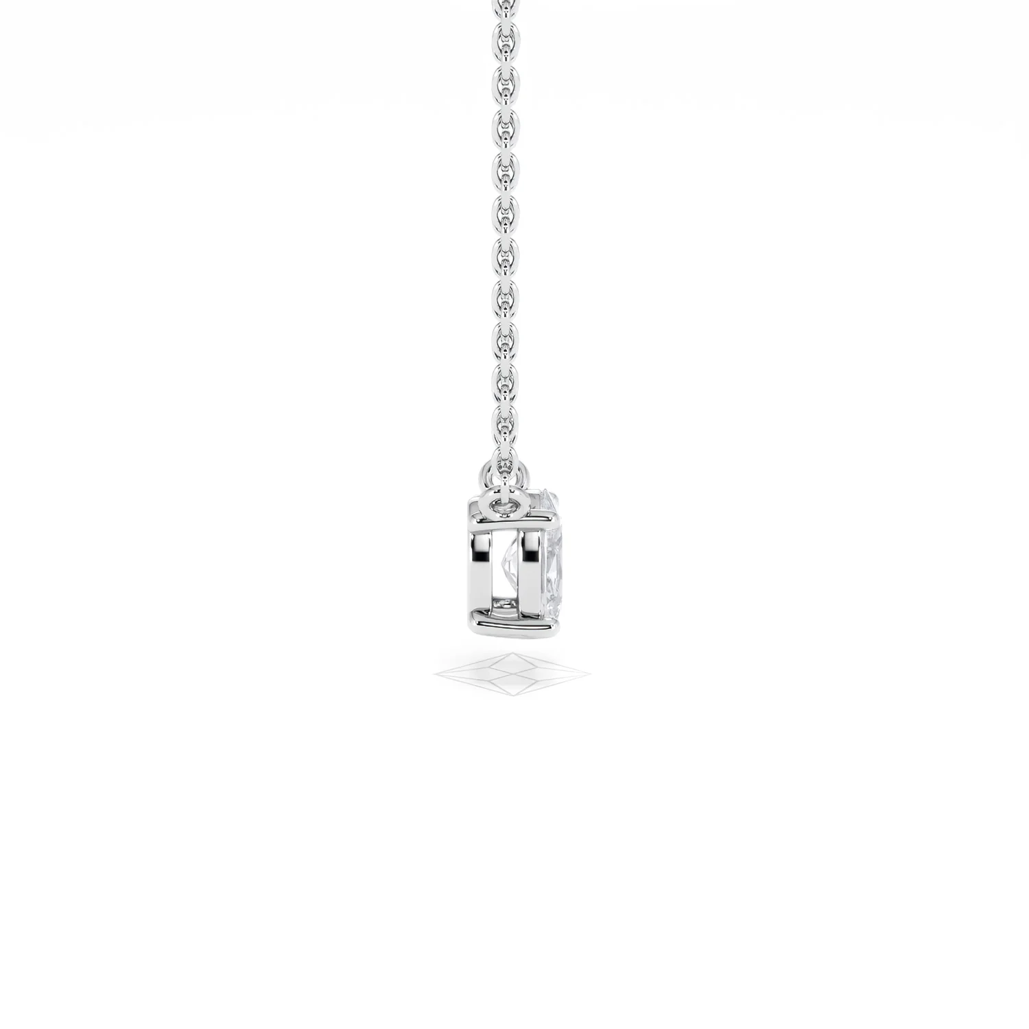 Wanderlust Floating Oval Cut Lab Diamond Solitaire Necklace 0.33ct H/SI in 925 Silver - Image 29