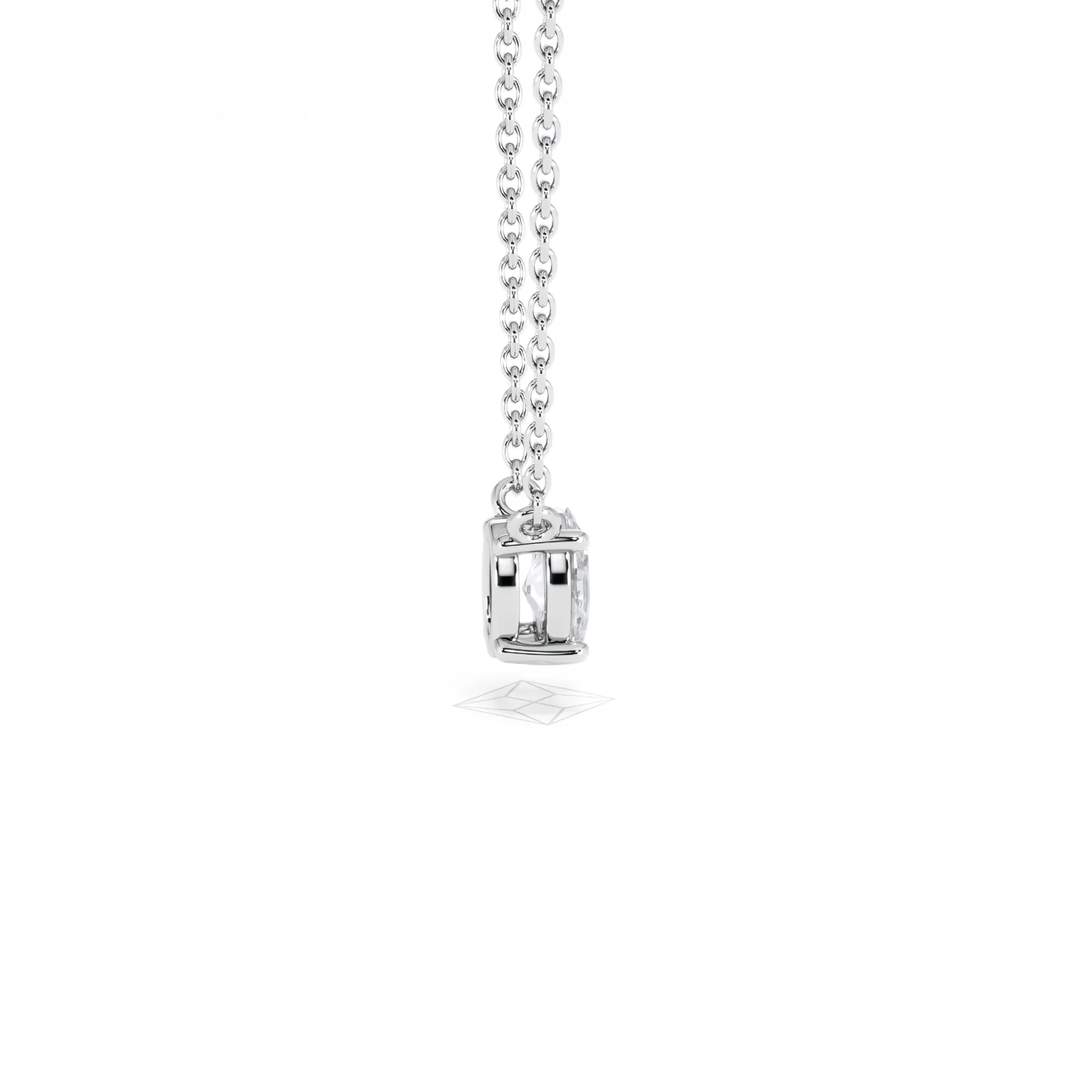 Wanderlust Floating Oval Cut Lab Diamond Solitaire Necklace 0.33ct H/SI in 925 Silver - Image 31
