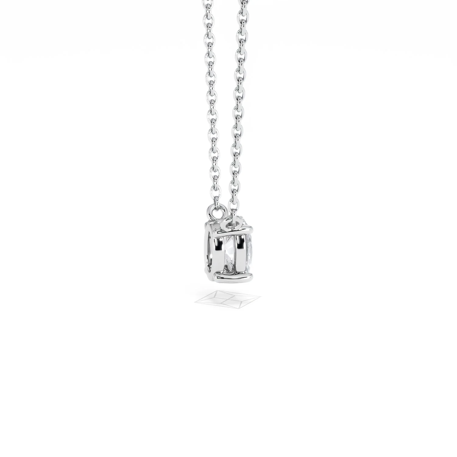 Wanderlust Floating Oval Cut Lab Diamond Solitaire Necklace 0.33ct H/SI in 925 Silver - Image 33