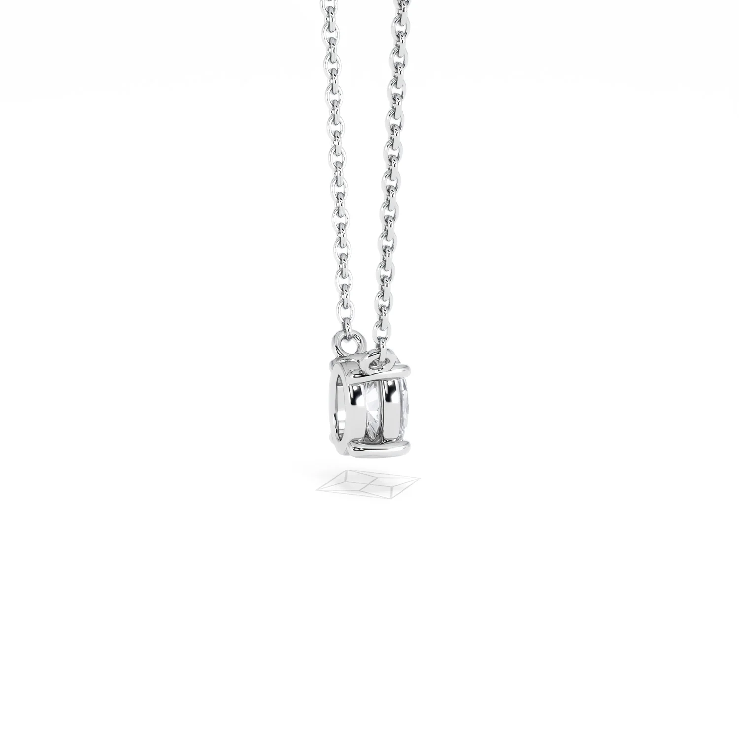 Wanderlust Floating Oval Cut Lab Diamond Solitaire Necklace 0.33ct H/SI in 925 Silver - Image 34