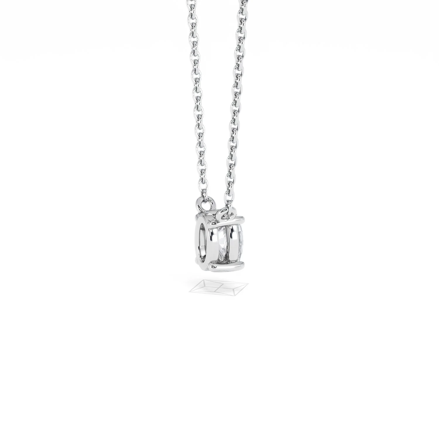Wanderlust Floating Oval Cut Lab Diamond Solitaire Necklace 0.33ct H/SI in 925 Silver - Image 35