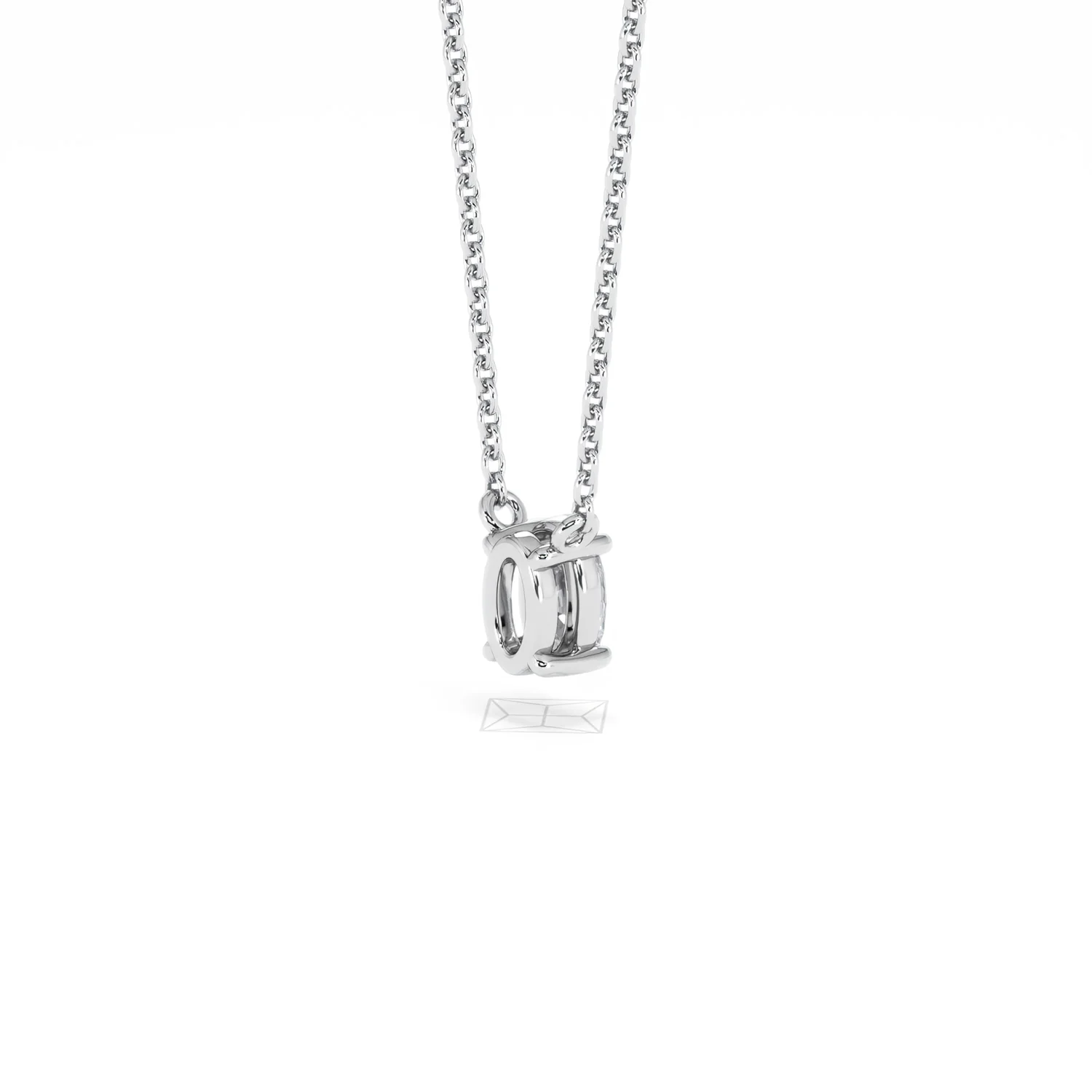 Wanderlust Floating Oval Cut Lab Diamond Solitaire Necklace 0.33ct H/SI in 925 Silver - Image 38