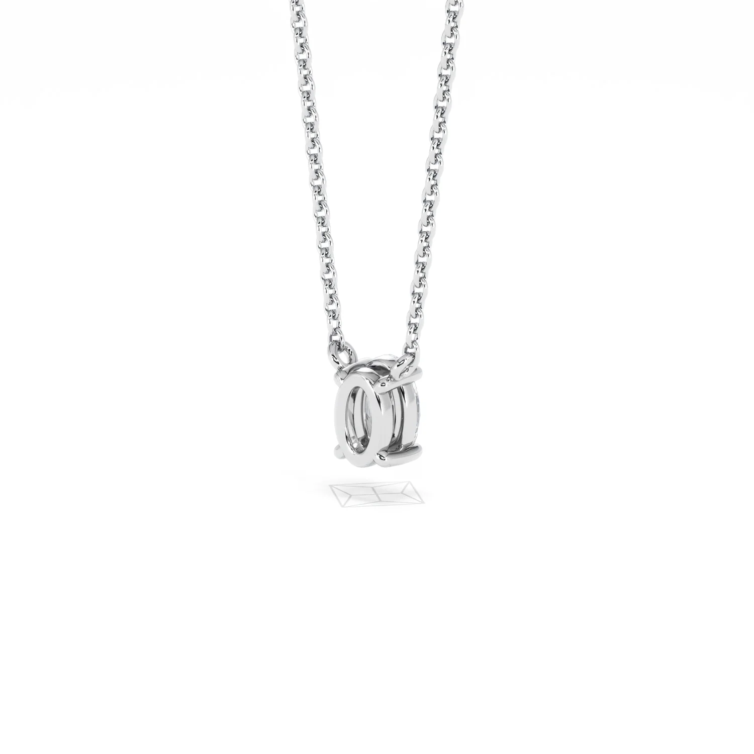 Wanderlust Floating Oval Cut Lab Diamond Solitaire Necklace 0.33ct H/SI in 925 Silver - Image 41