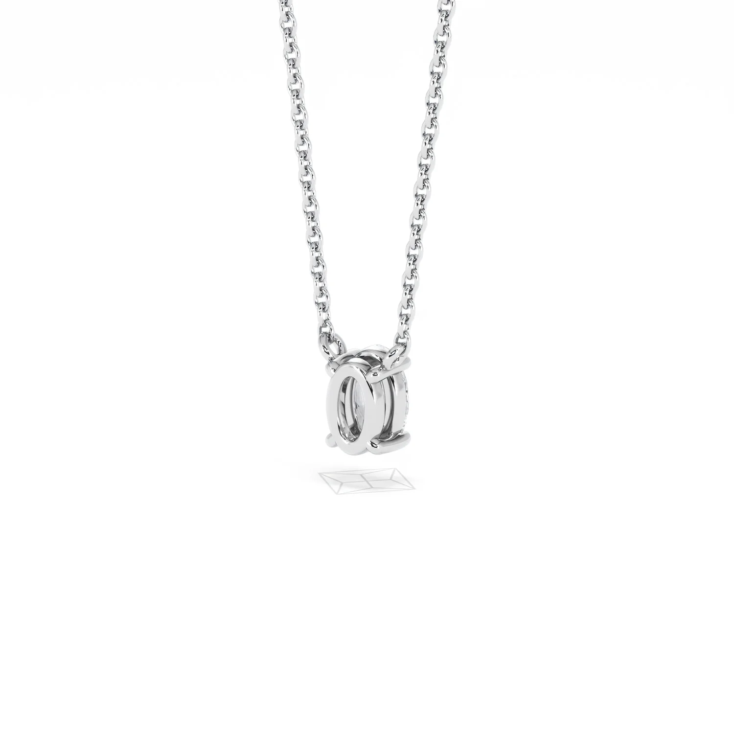 Wanderlust Floating Oval Cut Lab Diamond Solitaire Necklace 0.33ct H/SI in 925 Silver - Image 42