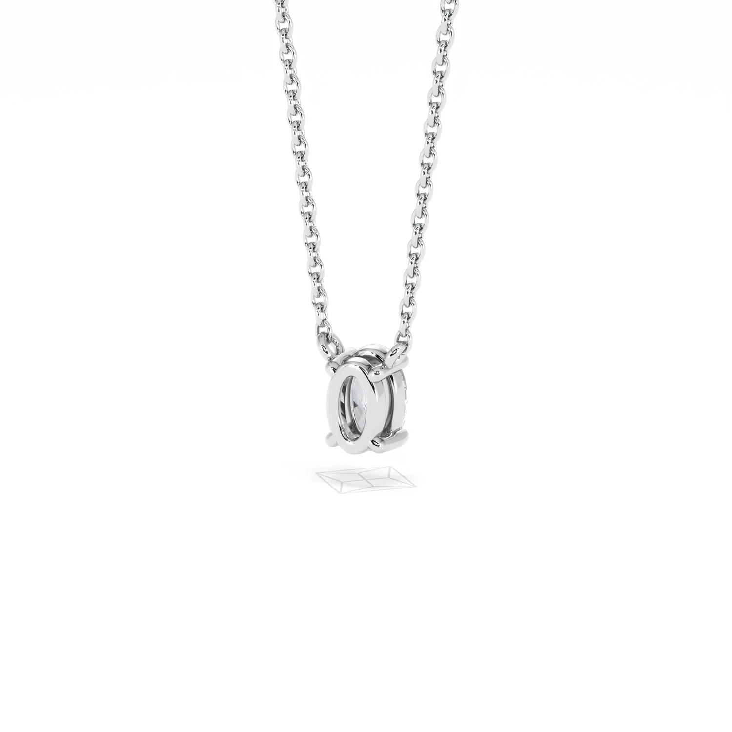 Wanderlust Floating Oval Cut Lab Diamond Solitaire Necklace 0.33ct H/SI in 925 Silver - Image 43