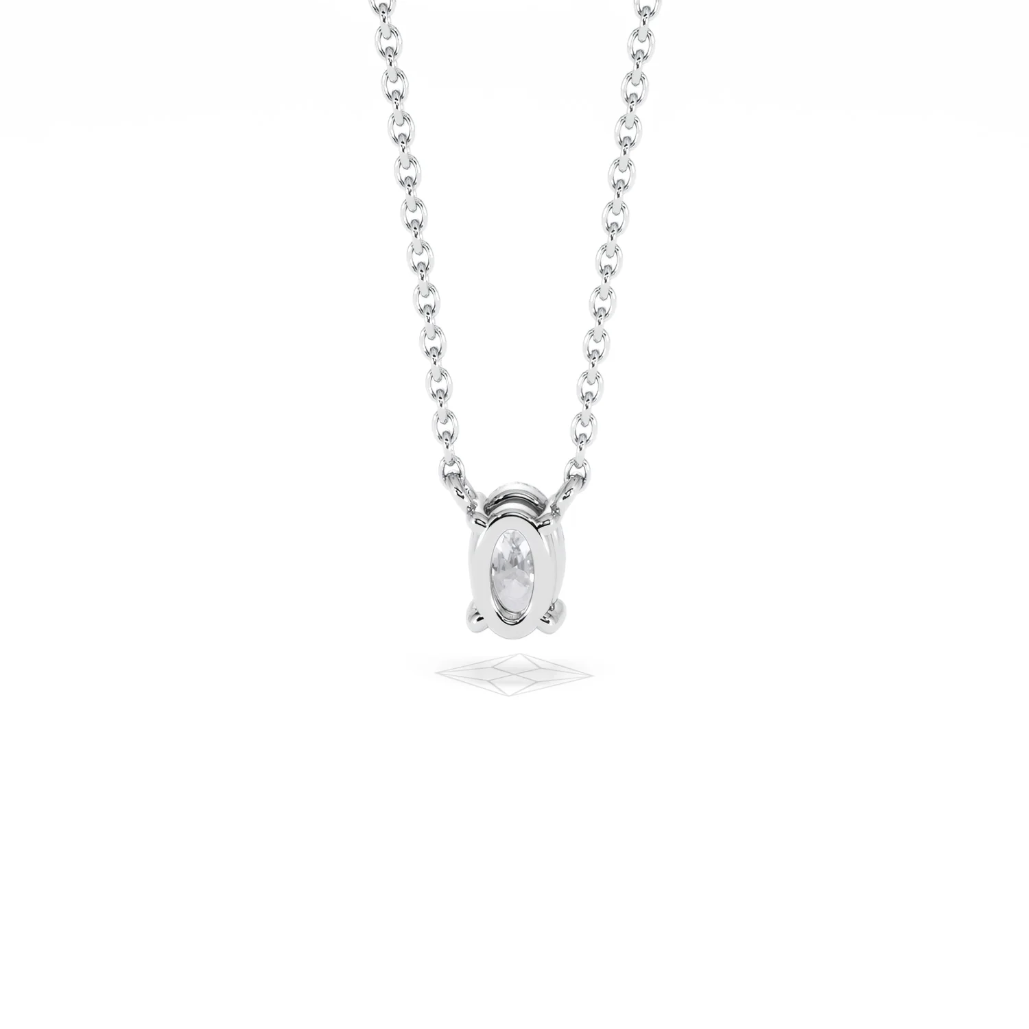 Wanderlust Floating Oval Cut Lab Diamond Solitaire Necklace 0.33ct H/SI in 925 Silver - Image 48