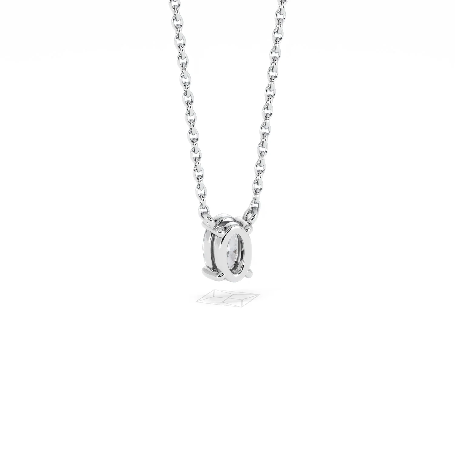 Wanderlust Floating Oval Cut Lab Diamond Solitaire Necklace 0.33ct H/SI in 925 Silver - Image 54