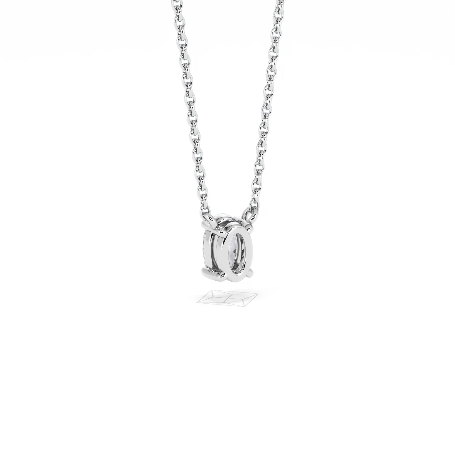 Wanderlust Floating Oval Cut Lab Diamond Solitaire Necklace 0.33ct H/SI in 925 Silver - Image 55