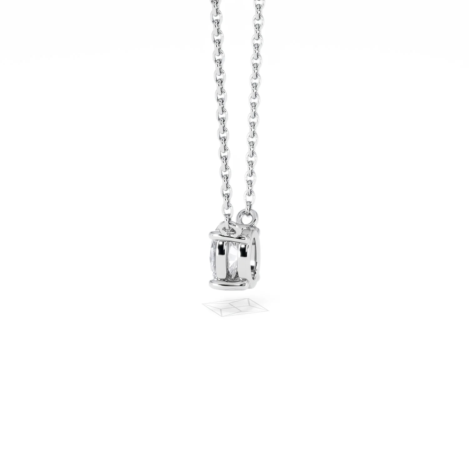 Wanderlust Floating Oval Cut Lab Diamond Solitaire Necklace 0.33ct H/SI in 925 Silver - Image 64