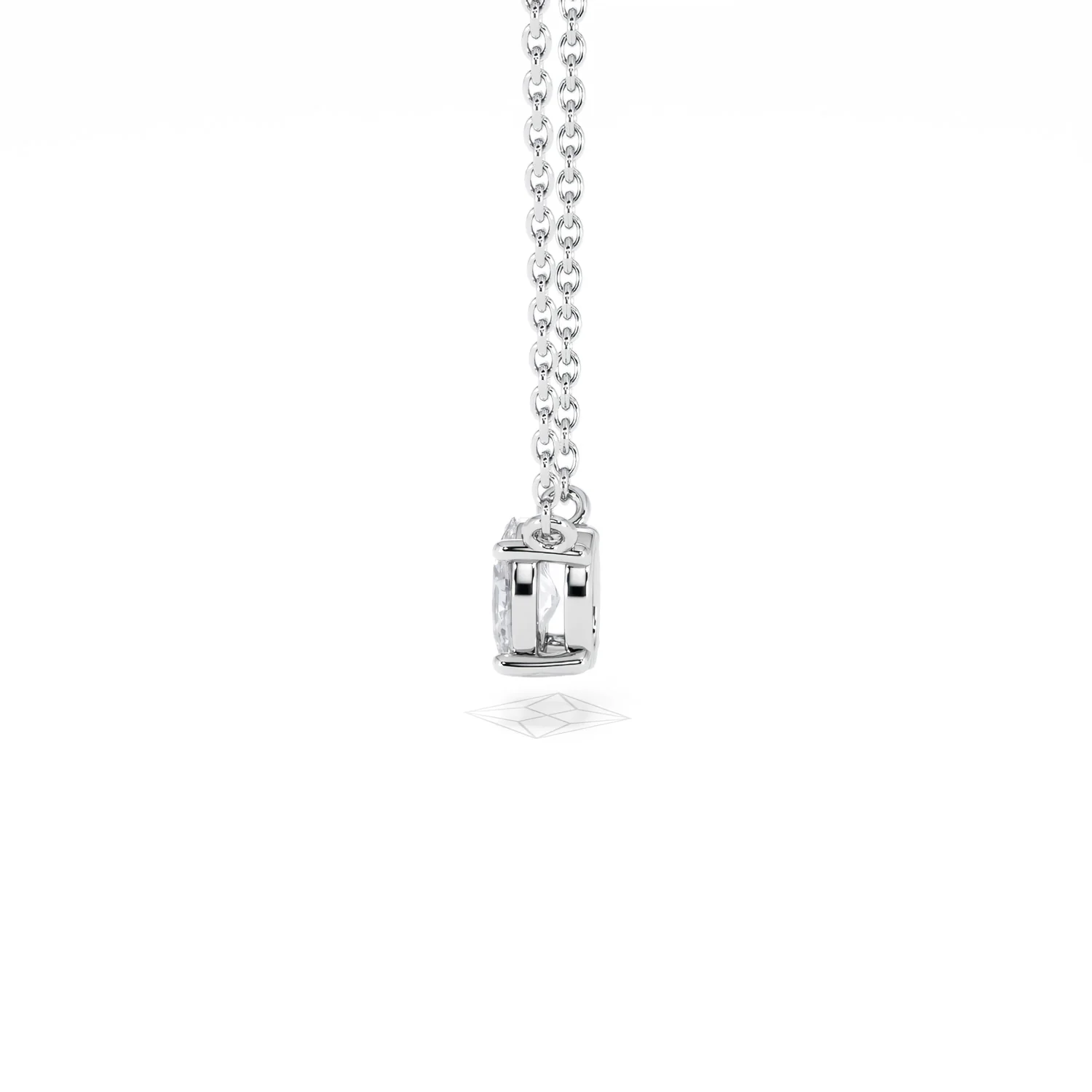 Wanderlust Floating Oval Cut Lab Diamond Solitaire Necklace 0.33ct H/SI in 925 Silver - Image 67