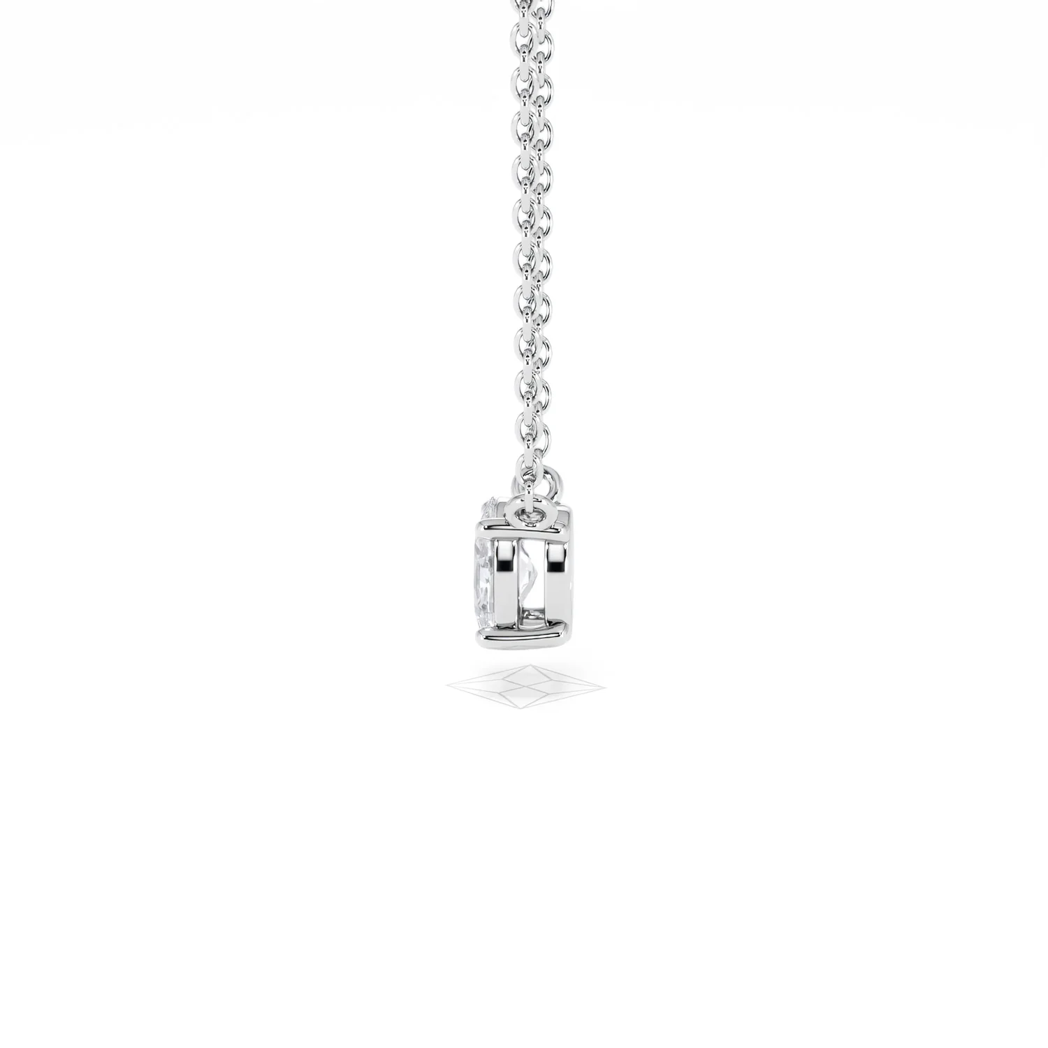 Wanderlust Floating Oval Cut Lab Diamond Solitaire Necklace 0.33ct H/SI in 925 Silver - Image 68