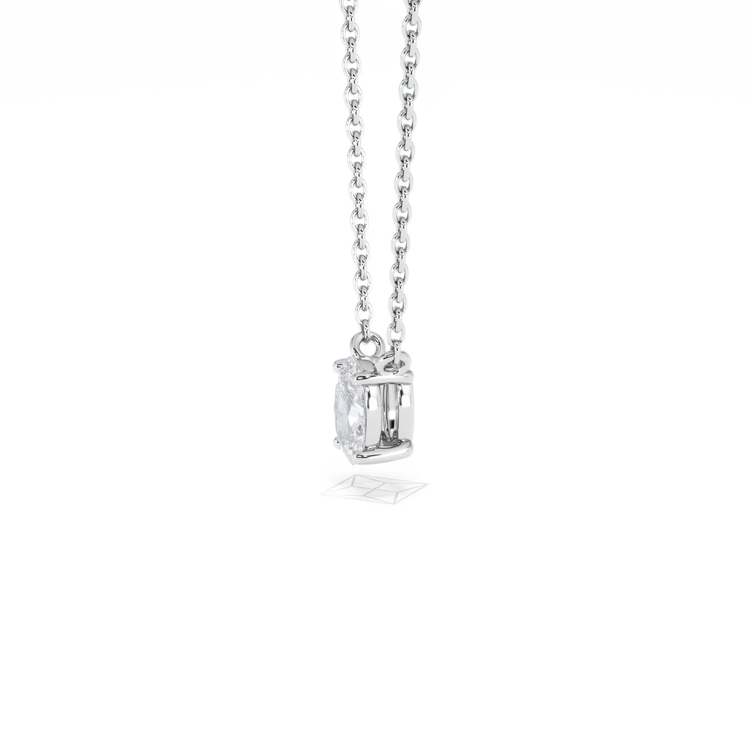 Wanderlust Floating Oval Cut Lab Diamond Solitaire Necklace 0.33ct H/SI in 925 Silver - Image 73