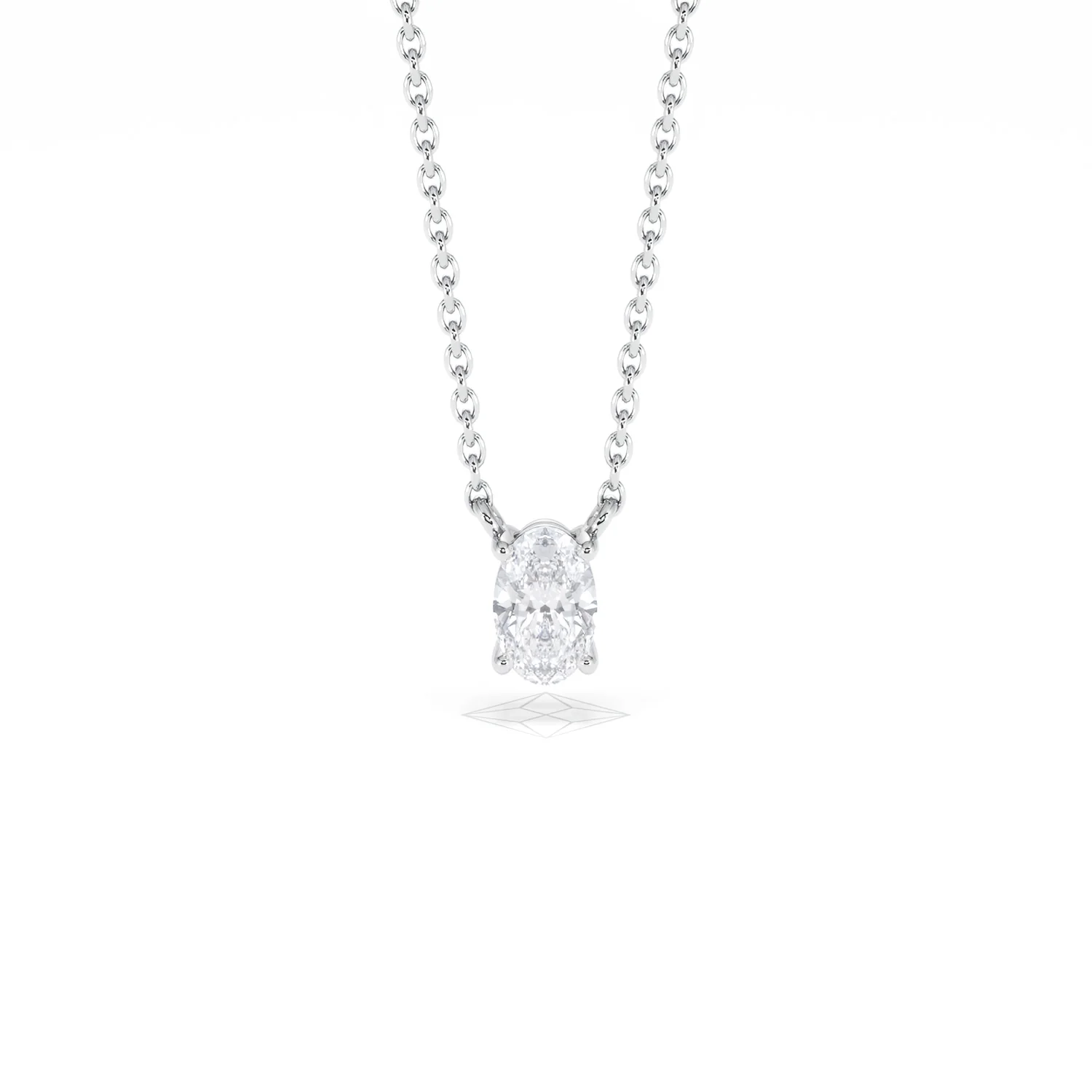 Wanderlust Floating Oval Cut Lab Diamond Solitaire Necklace 0.33ct H/SI in 925 Silver - Image 9