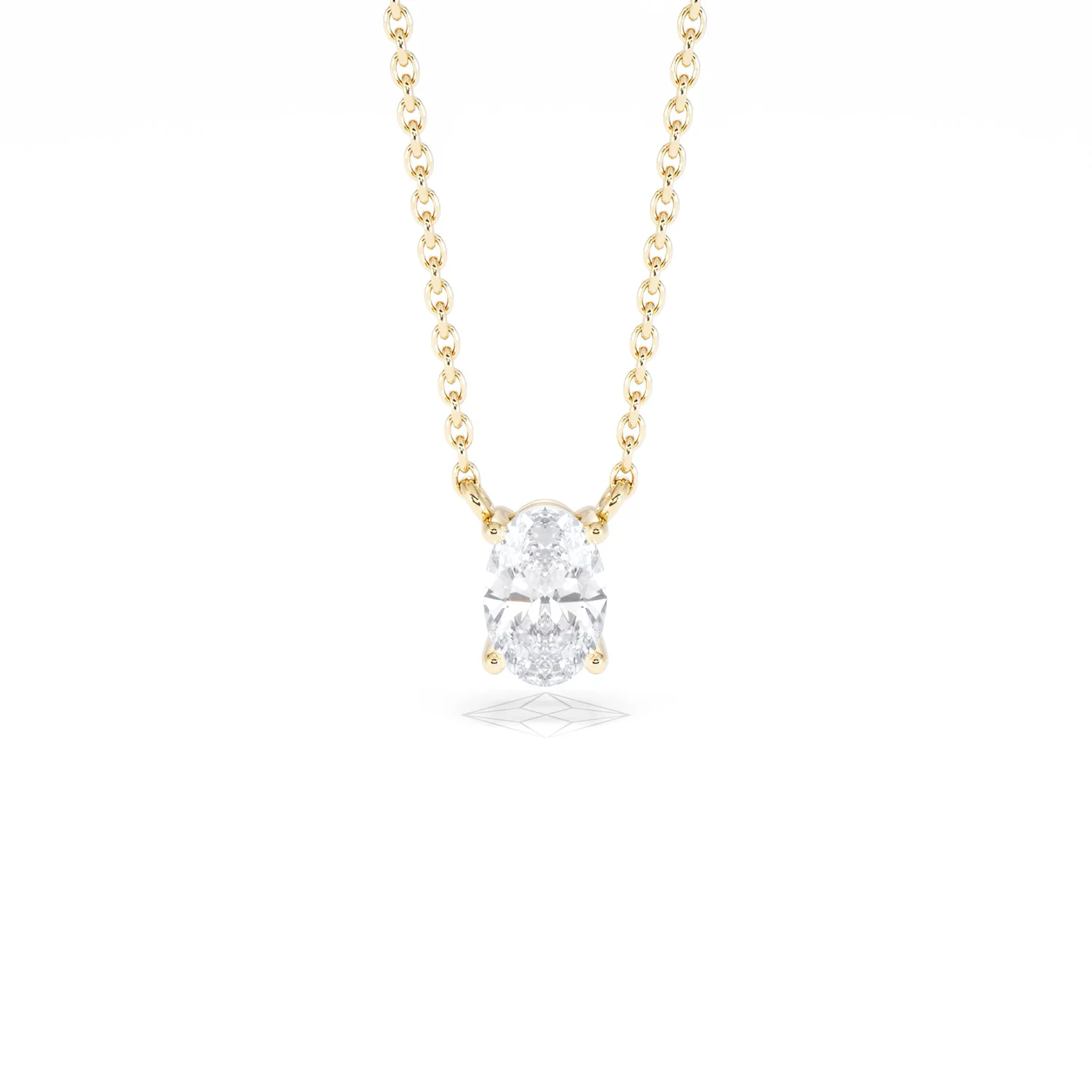 Wanderlust Floating Oval Cut Lab Diamond Solitaire Necklace 0.50ct H/SI in 9K Gold - Image 11