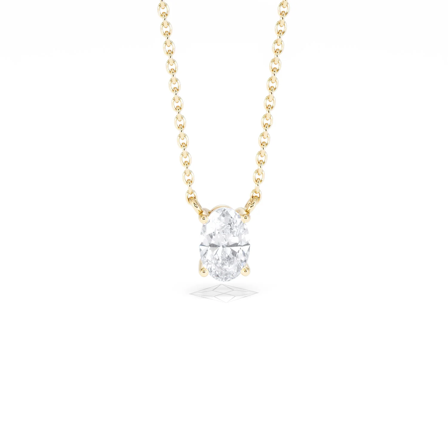 Wanderlust Floating Oval Cut Lab Diamond Solitaire Necklace 0.50ct H/SI in 9K Gold - Image 12
