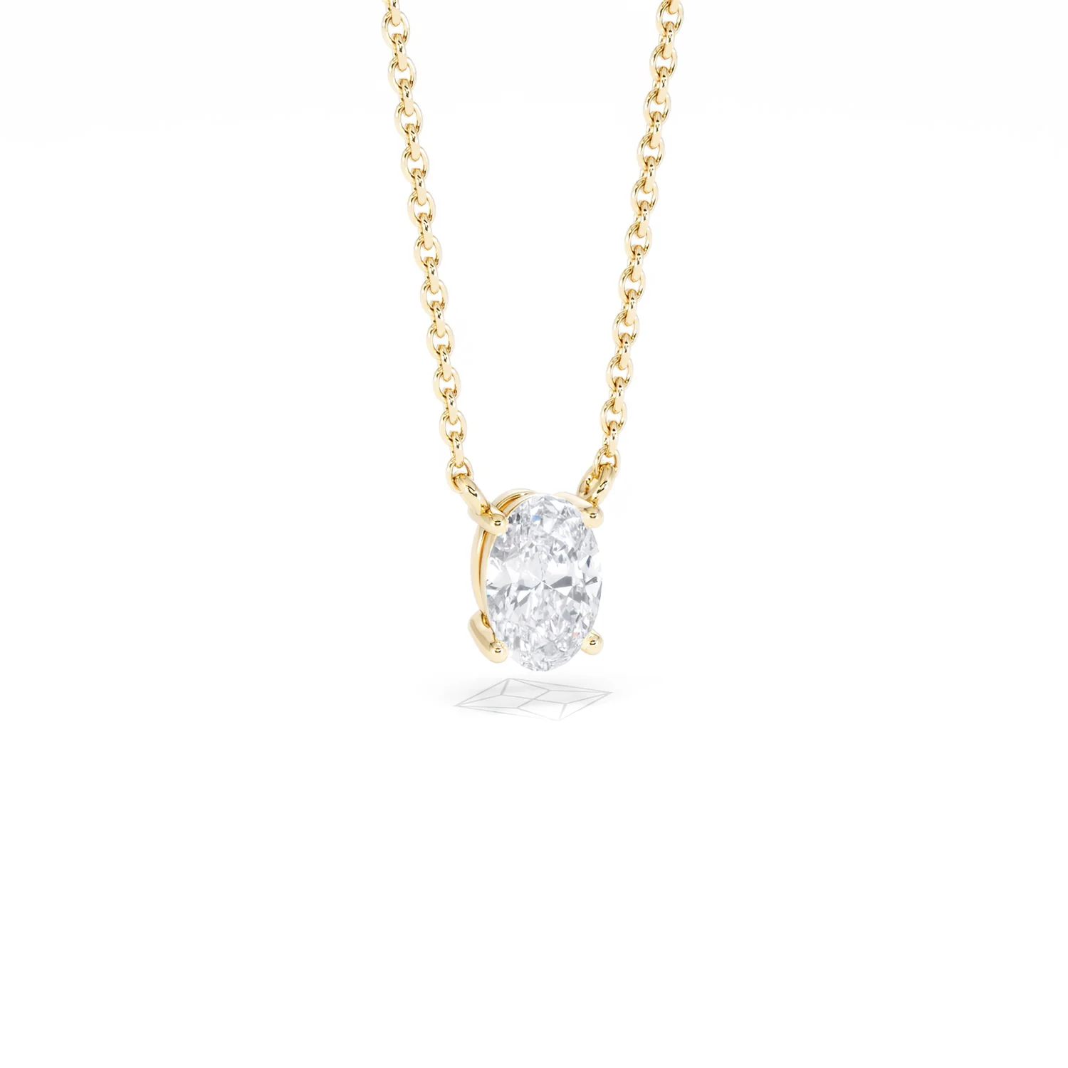 Wanderlust Floating Oval Cut Lab Diamond Solitaire Necklace 0.50ct H/SI in 9K Gold - Image 15