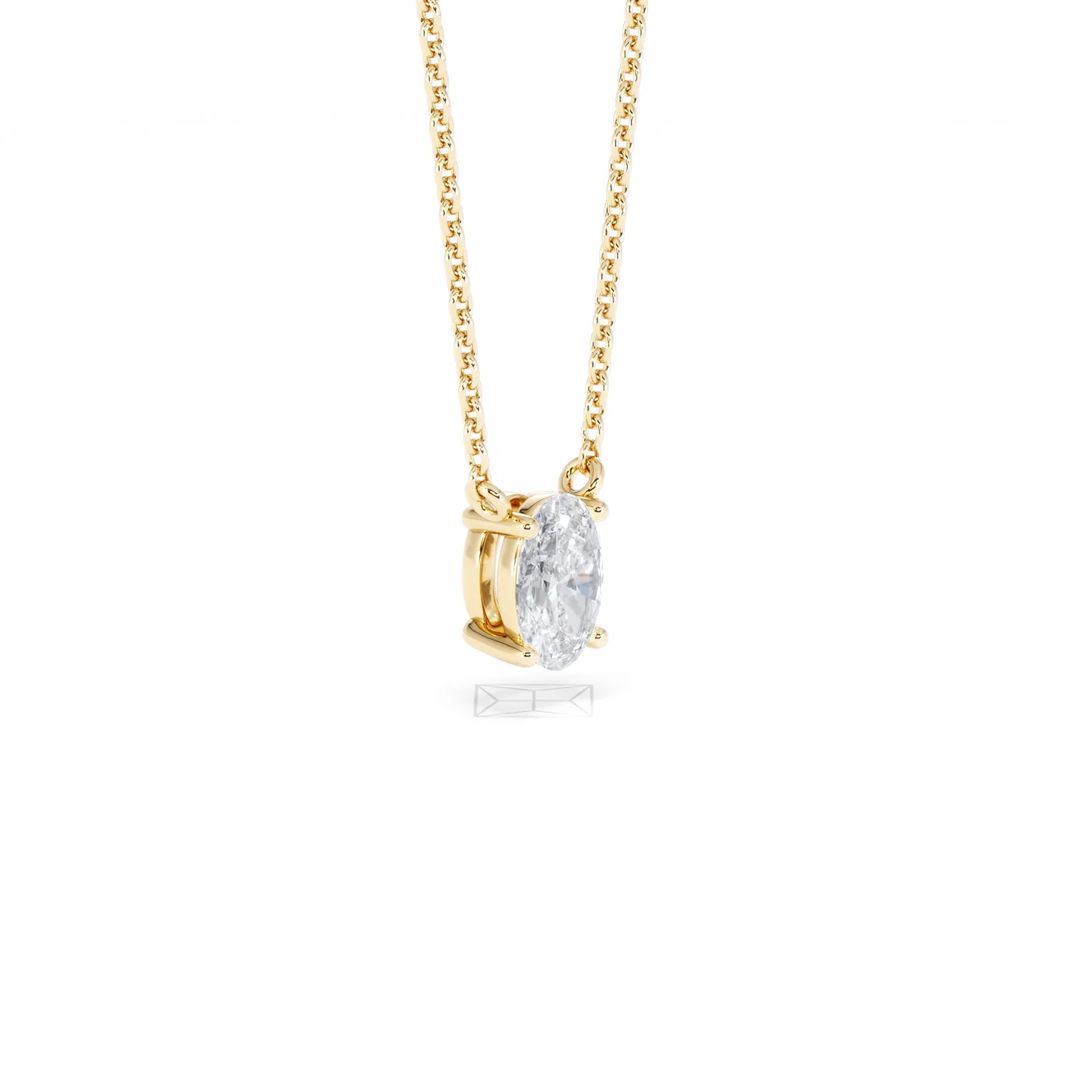 Wanderlust Floating Oval Cut Lab Diamond Solitaire Necklace 0.50ct H/SI in 9K Gold - Image 21