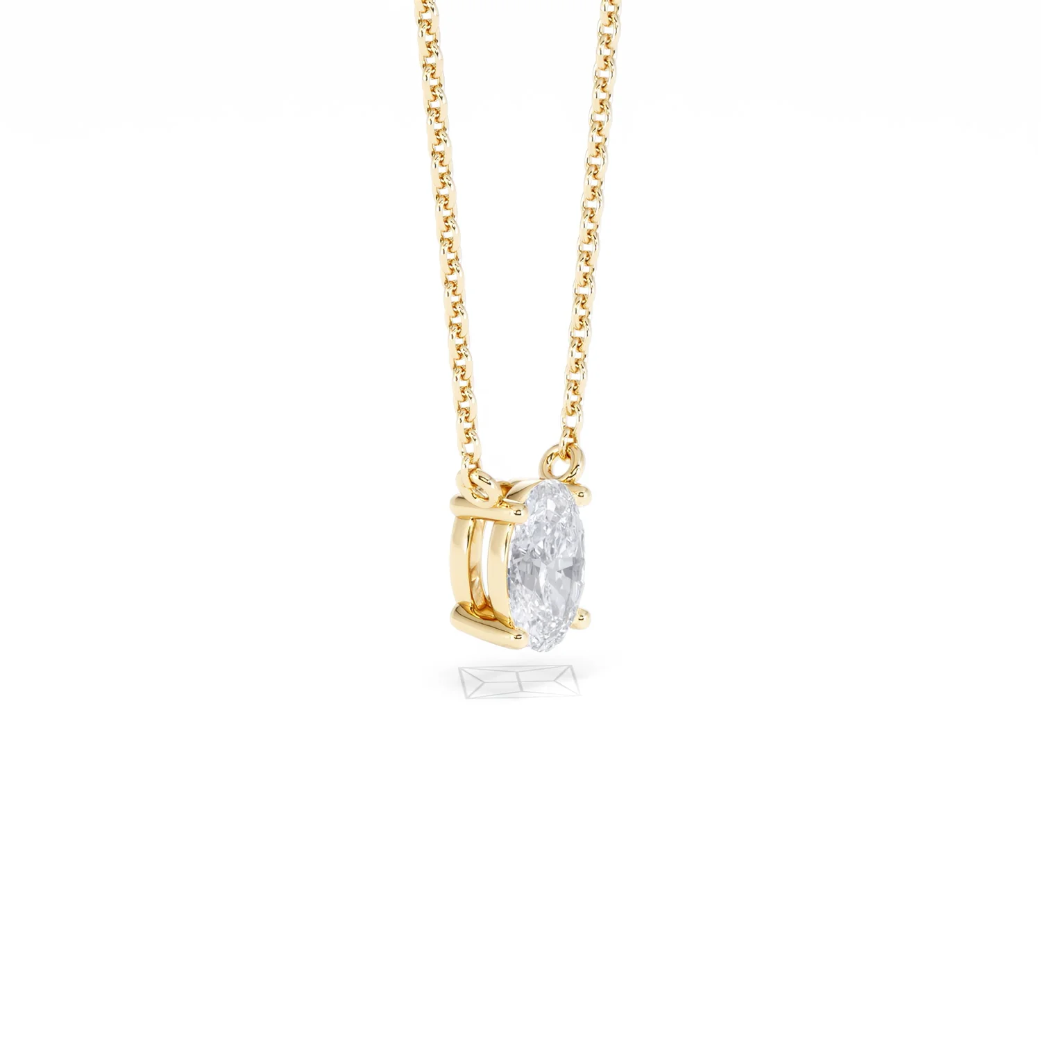 Wanderlust Floating Oval Cut Lab Diamond Solitaire Necklace 0.50ct H/SI in 9K Gold - Image 22