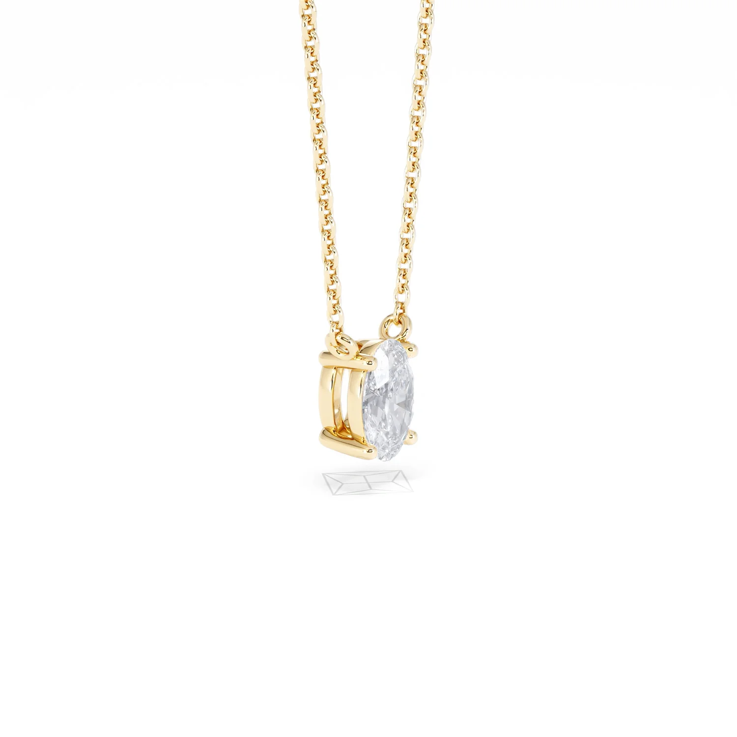 Wanderlust Floating Oval Cut Lab Diamond Solitaire Necklace 0.50ct H/SI in 9K Gold - Image 23