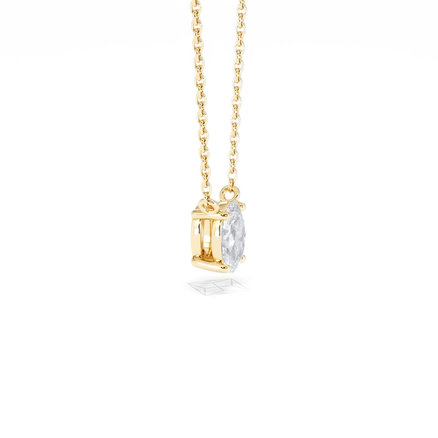 Wanderlust Floating Oval Cut Lab Diamond Solitaire Necklace 0.50ct H/SI in 9K Gold - Image 26