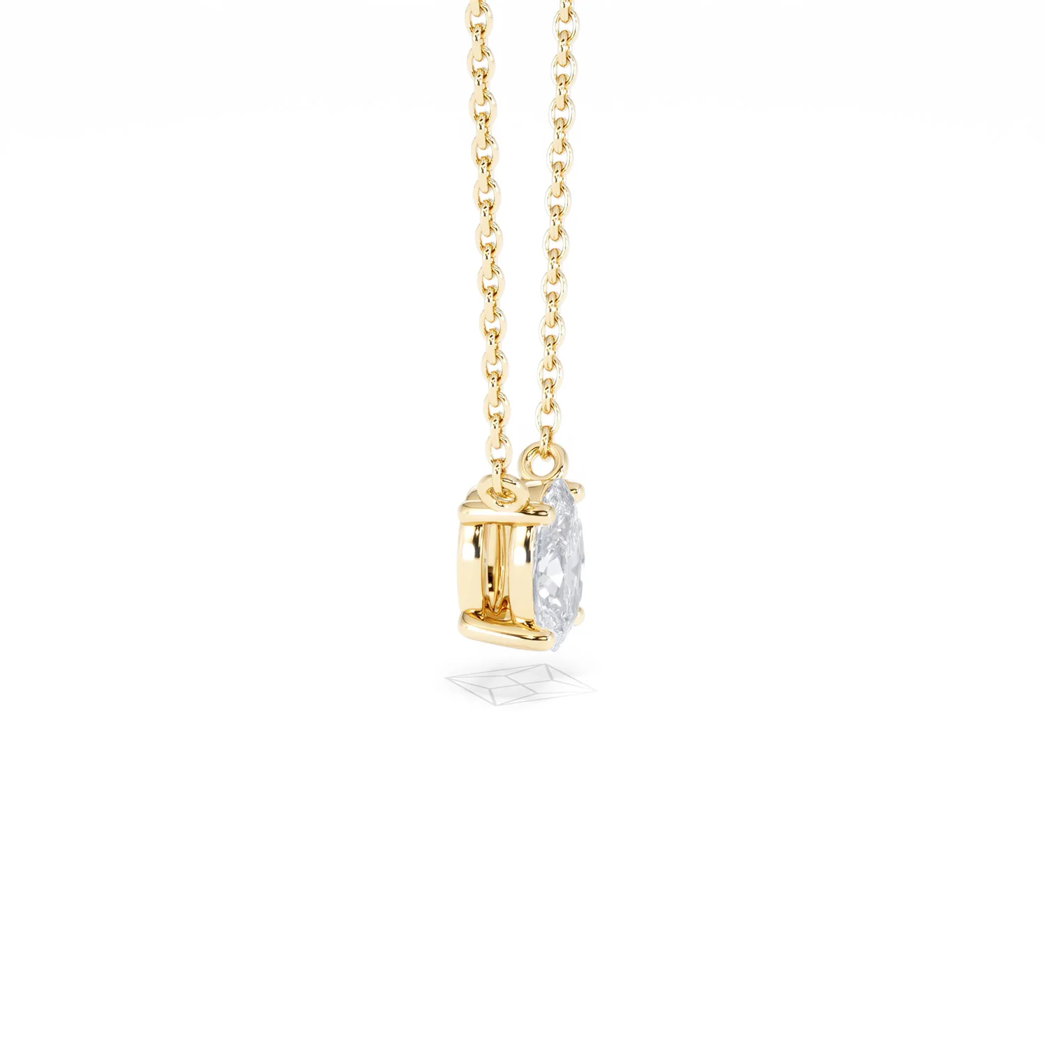 Wanderlust Floating Oval Cut Lab Diamond Solitaire Necklace 0.50ct H/SI in 9K Gold - Image 27