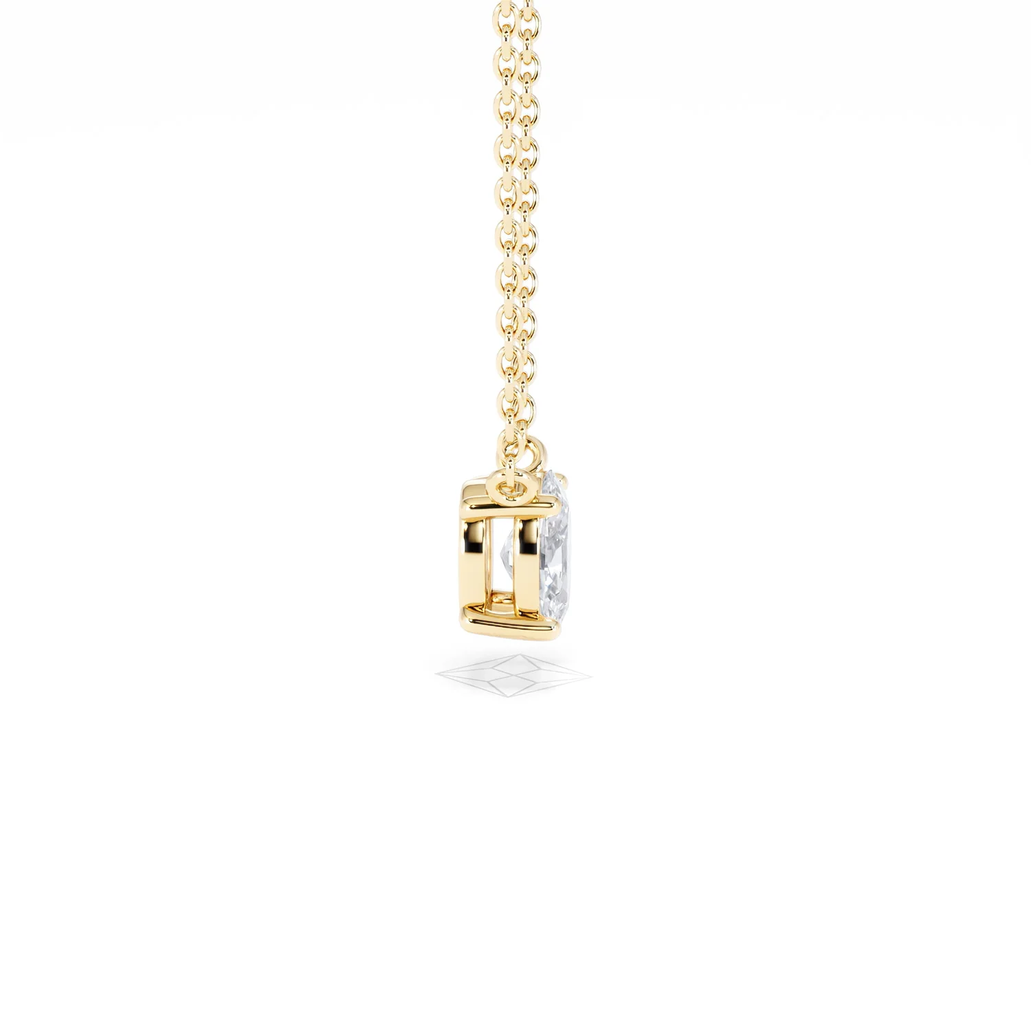 Wanderlust Floating Oval Cut Lab Diamond Solitaire Necklace 0.50ct H/SI in 9K Gold - Image 30